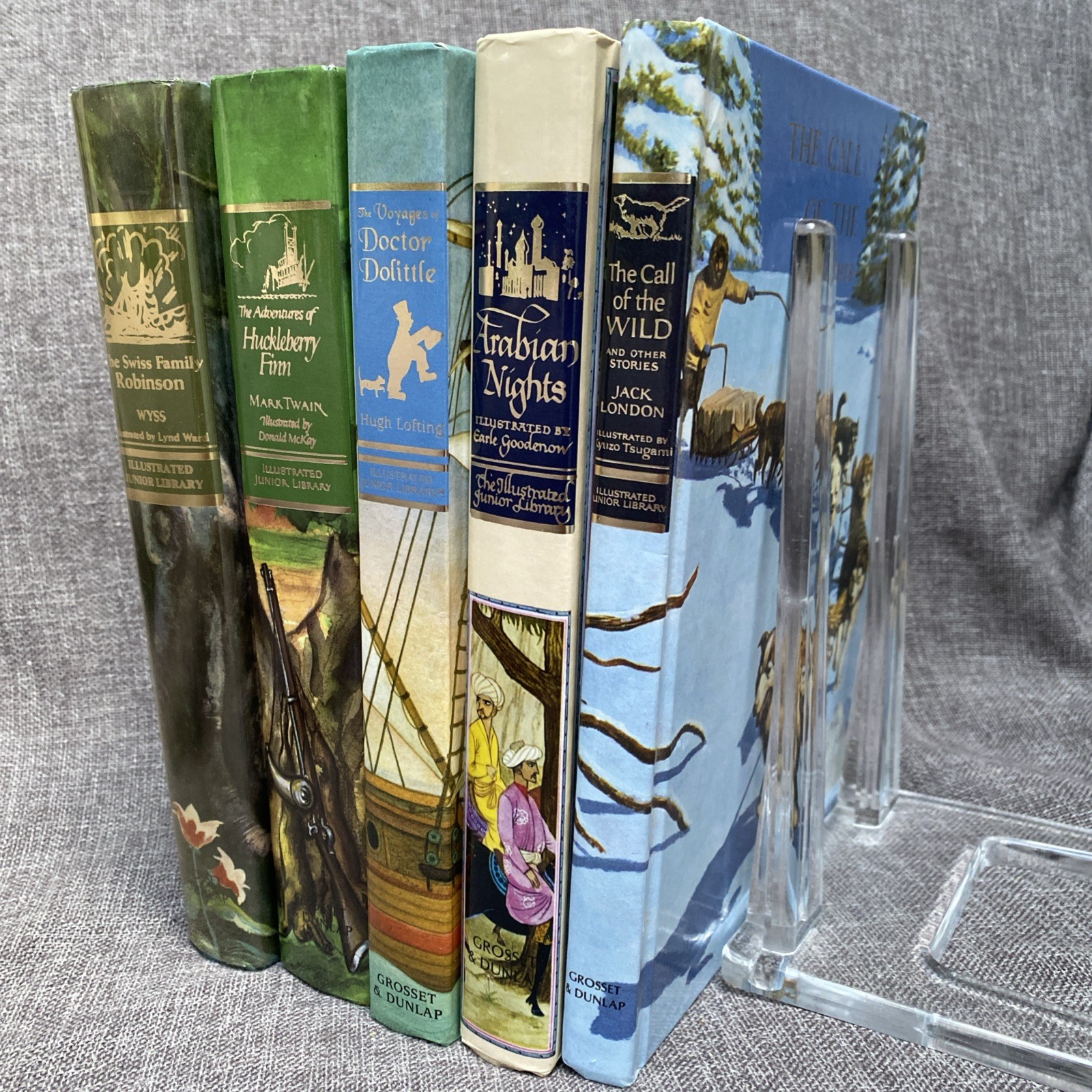Lot of 5 ILLUSTRATED JUNIOR LIBRARY Edition Books Series Grosset & Dunlap 2000