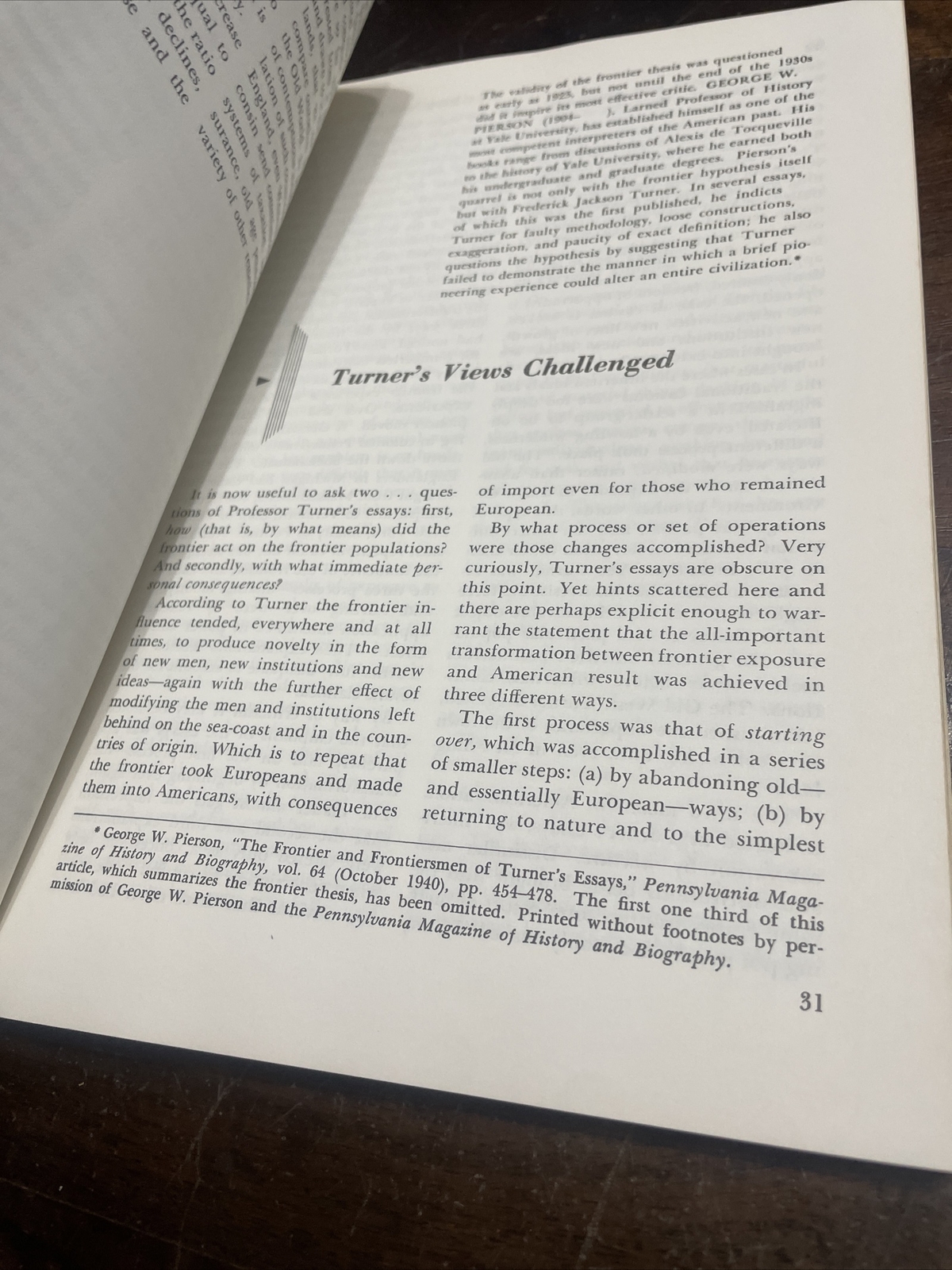 RAY ALLEN BILLINGTON, THE FRONTIER THESIS. AMERICAN HISTORY. 1966