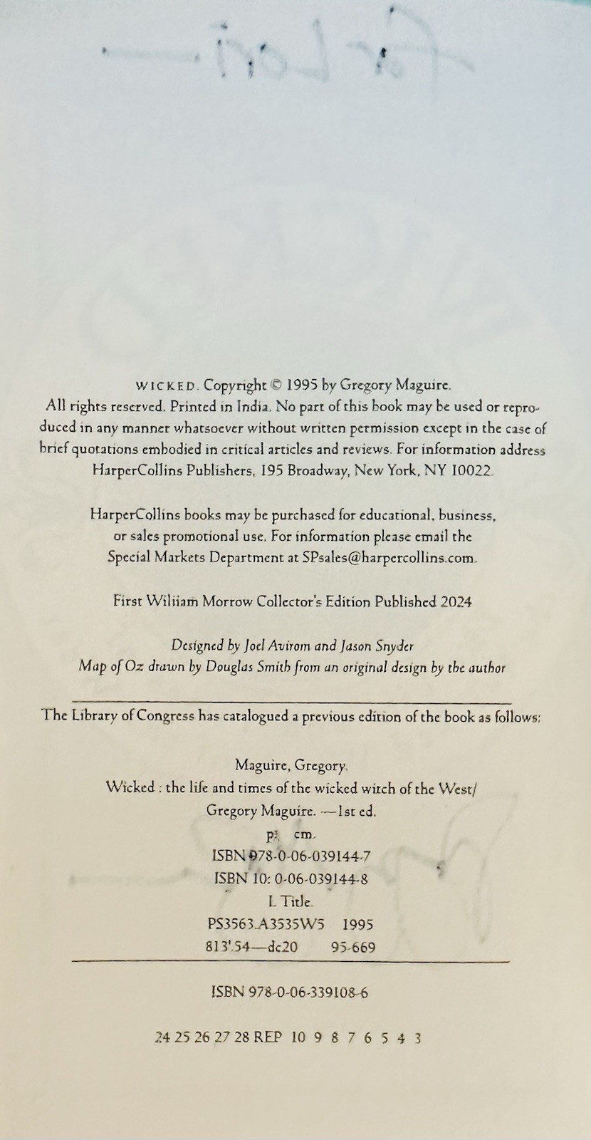 SIGNED Gregory Maguire Wicked Deluxe Hardcover Edition, 1st Print Sprayed Edges