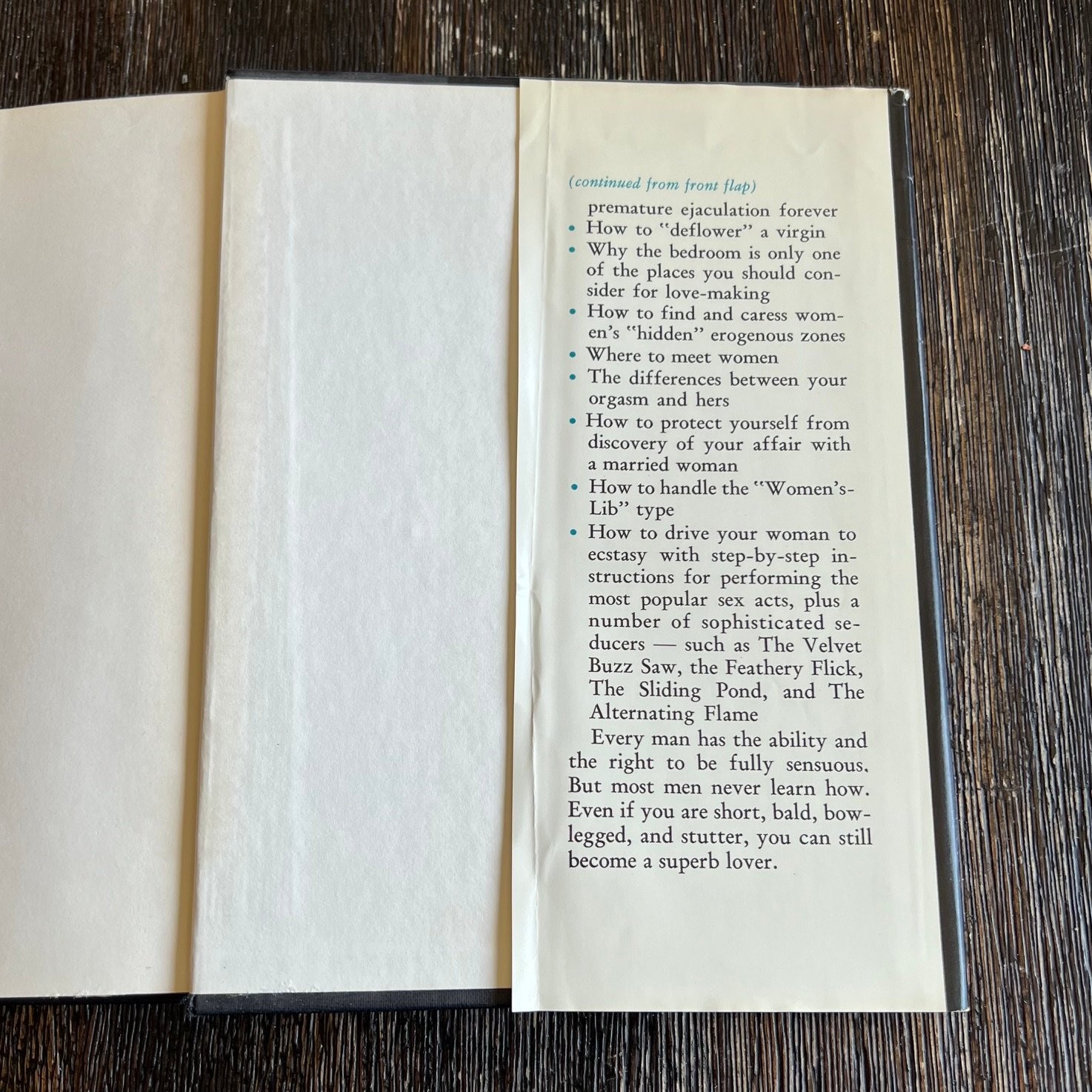 The Sensuous Man By M 1971 Second Printing Lovemaking Guide Self-Help How To