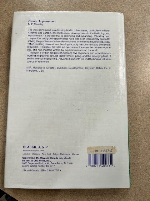 Ground Improvement Edited by M. P. Moseley (1993) First Edition CRC Press VG