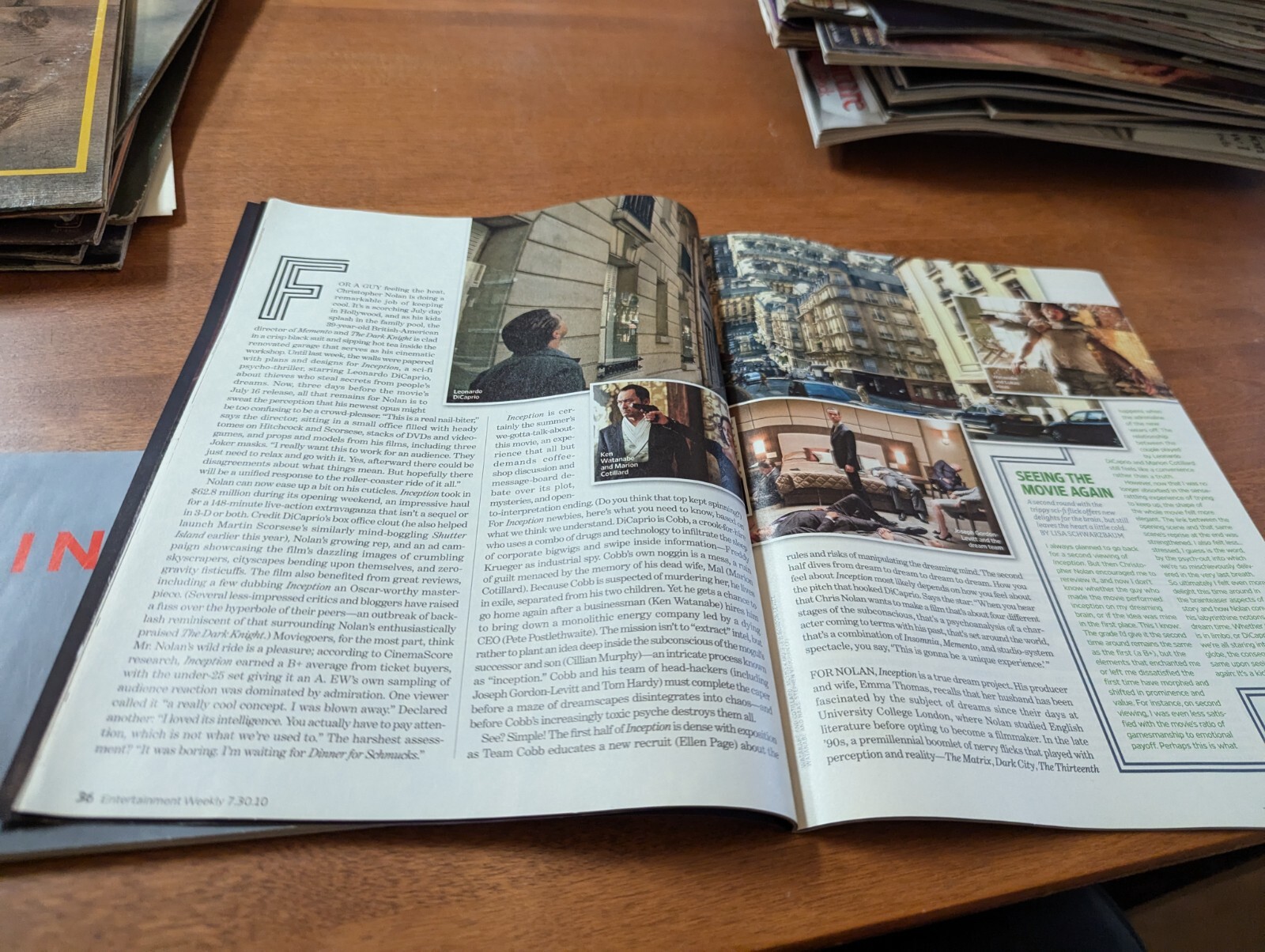 Inception For Your Condsideration Book EW issue Christopher Nolan Dicaprio