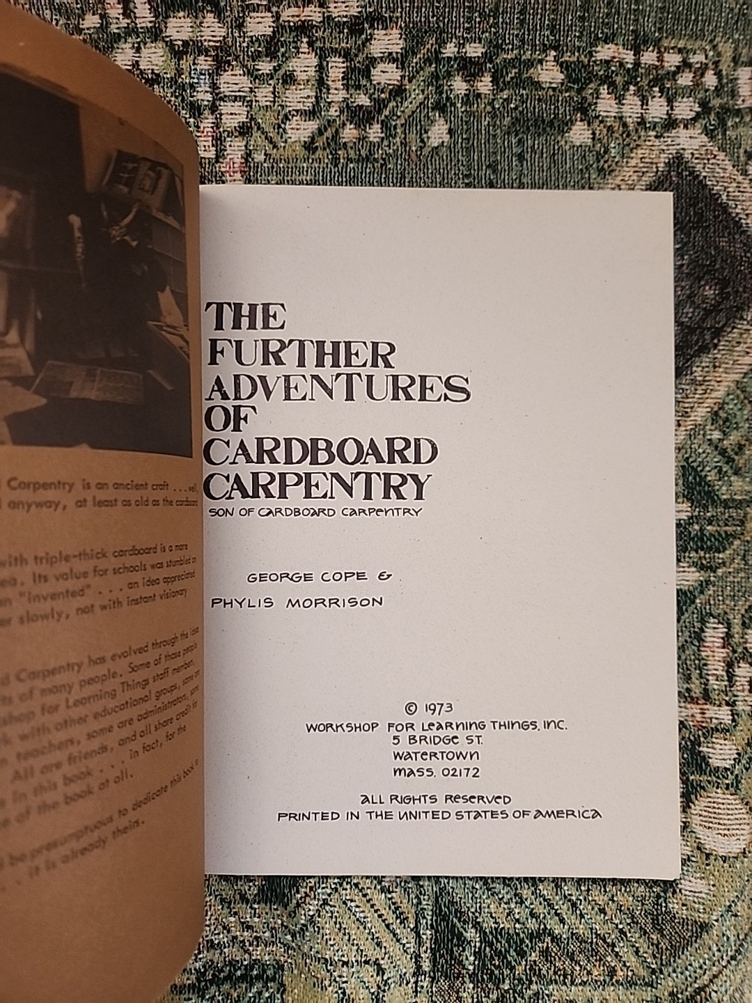 The Further Adventures of Cardboard Carpentry: Son of Cardboard Carpentry