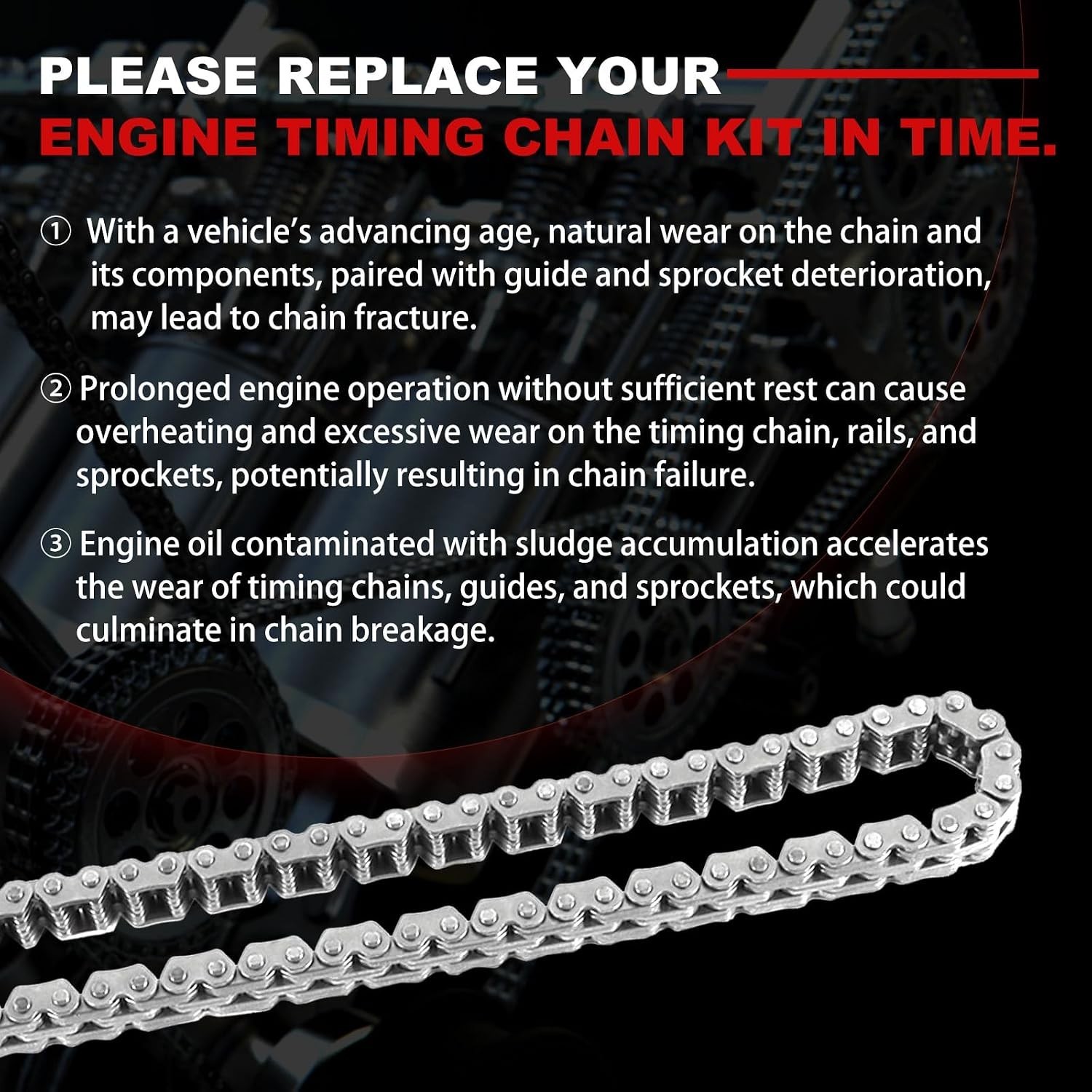 Engine Timing Chain Kit 4.7L Fits for Durango 2003-2008 /Dakota 02-07 / Ram 03-0