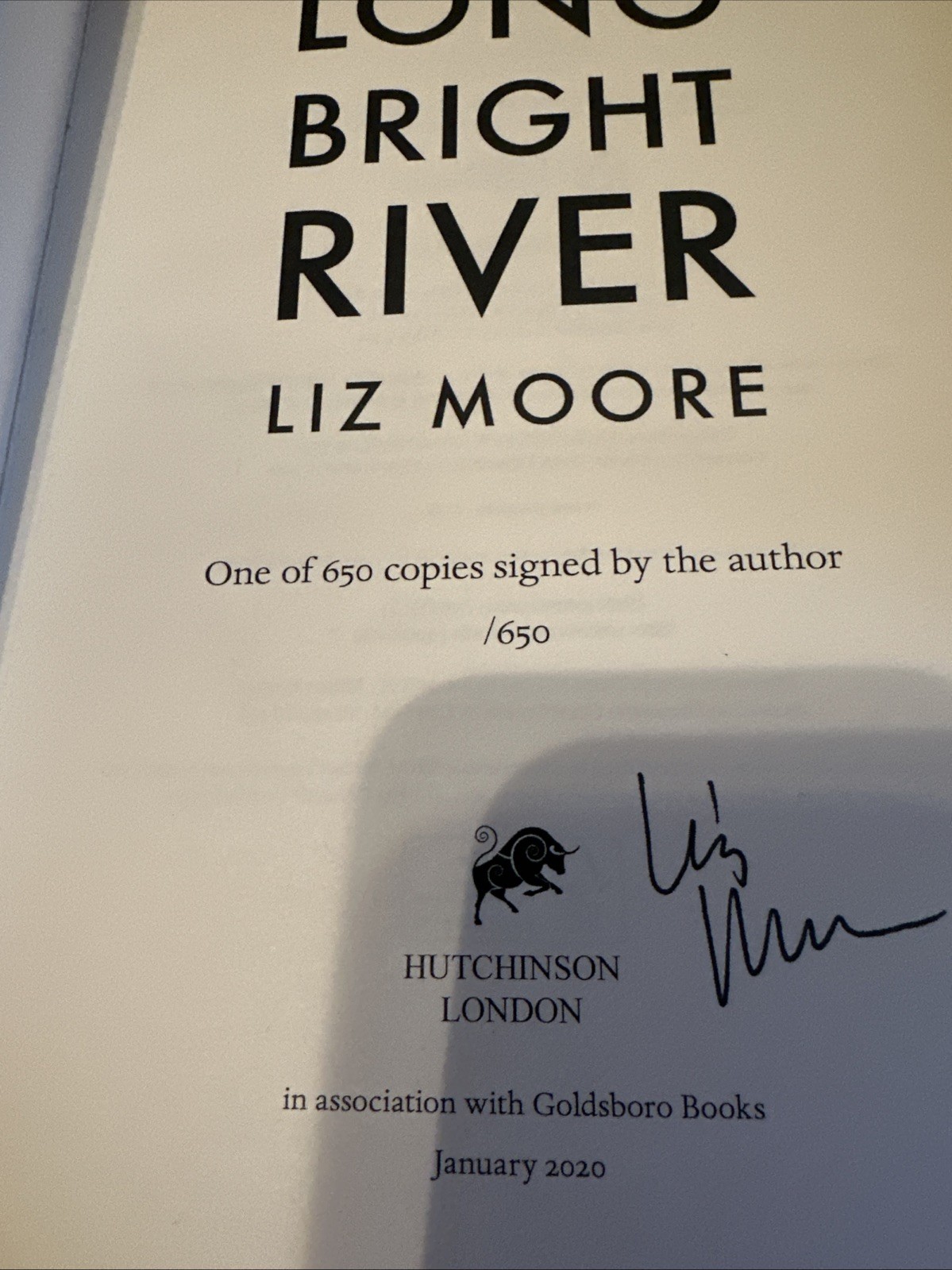 ONE OF 650 COPIES SIGNED BY AUTHOR RARE LONG BRIGHT RIVER LIX MOORE HC BOOK D3