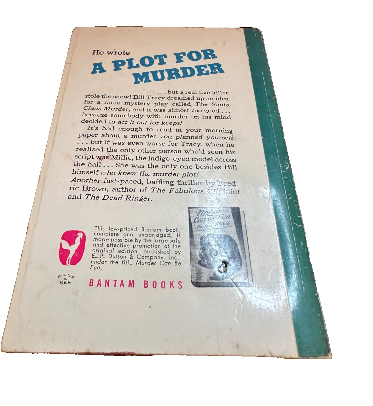 A PLOT FOR MURDER 1949 FREDRIC BROWN #735 Bantam Book