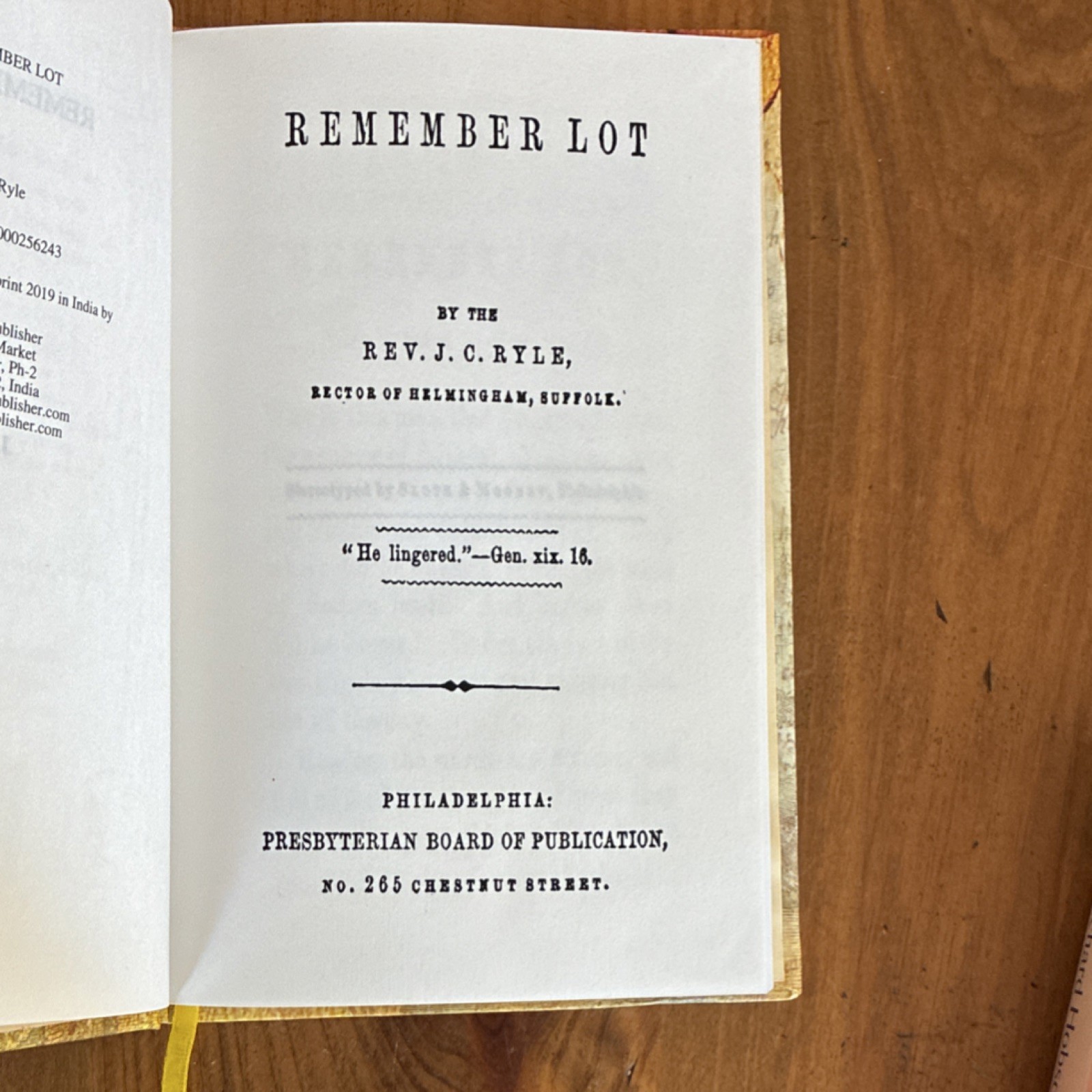 Remember Lot by J. C. Ryle, Hardcover, Facsimile Publisher, Reprint, Biblical