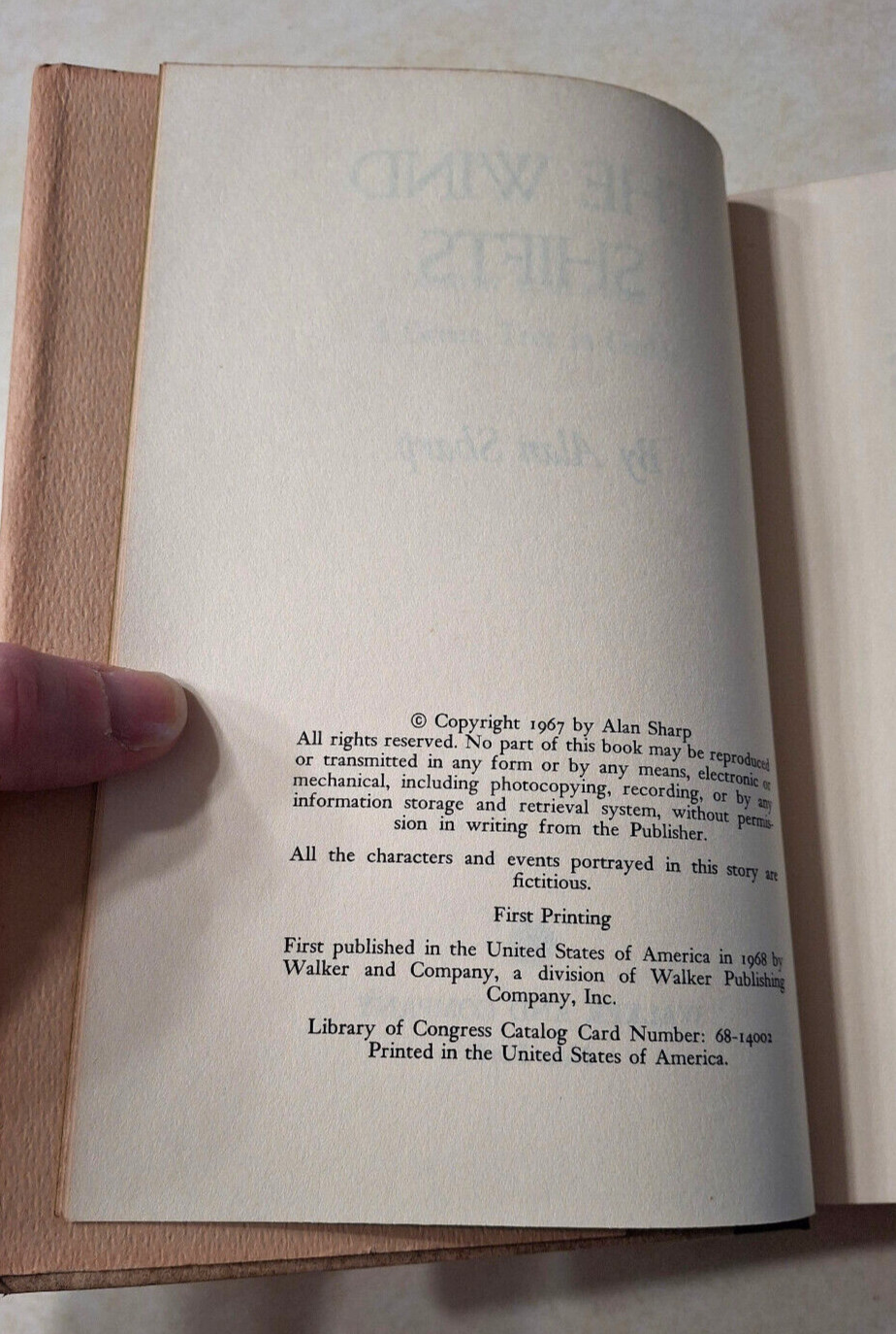 The Wind Shifts Alan Sharp 1967 First Edition 1st US American Hardcover DJ Novel