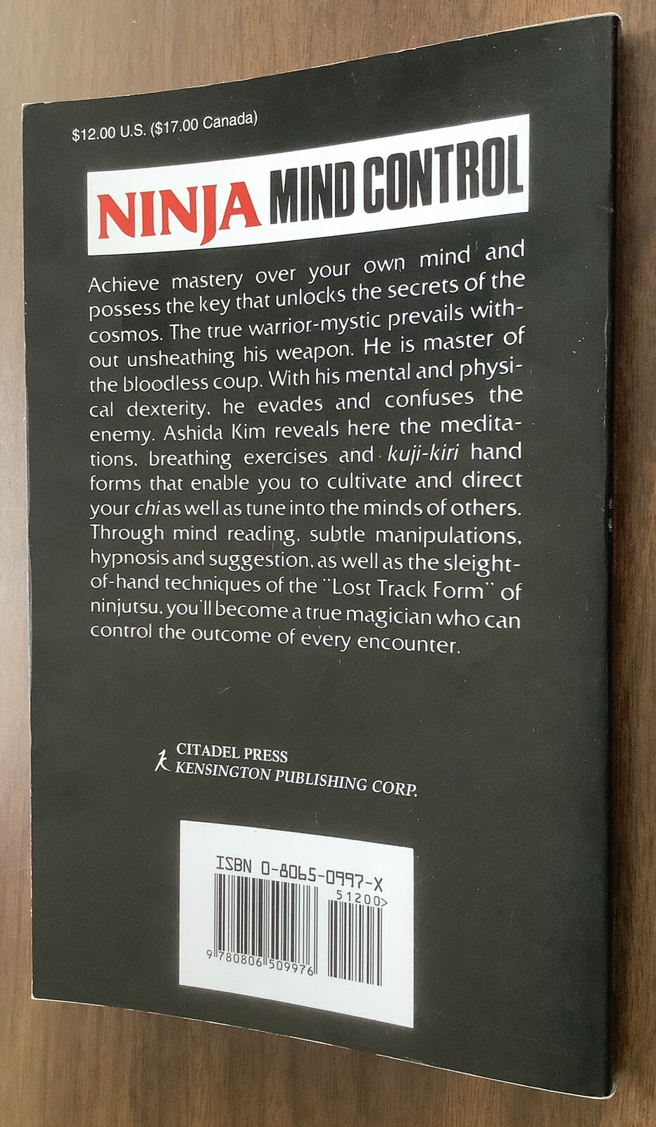 NINJA MIND CONTROL BOOK by Ashida Kim 142 PAGES