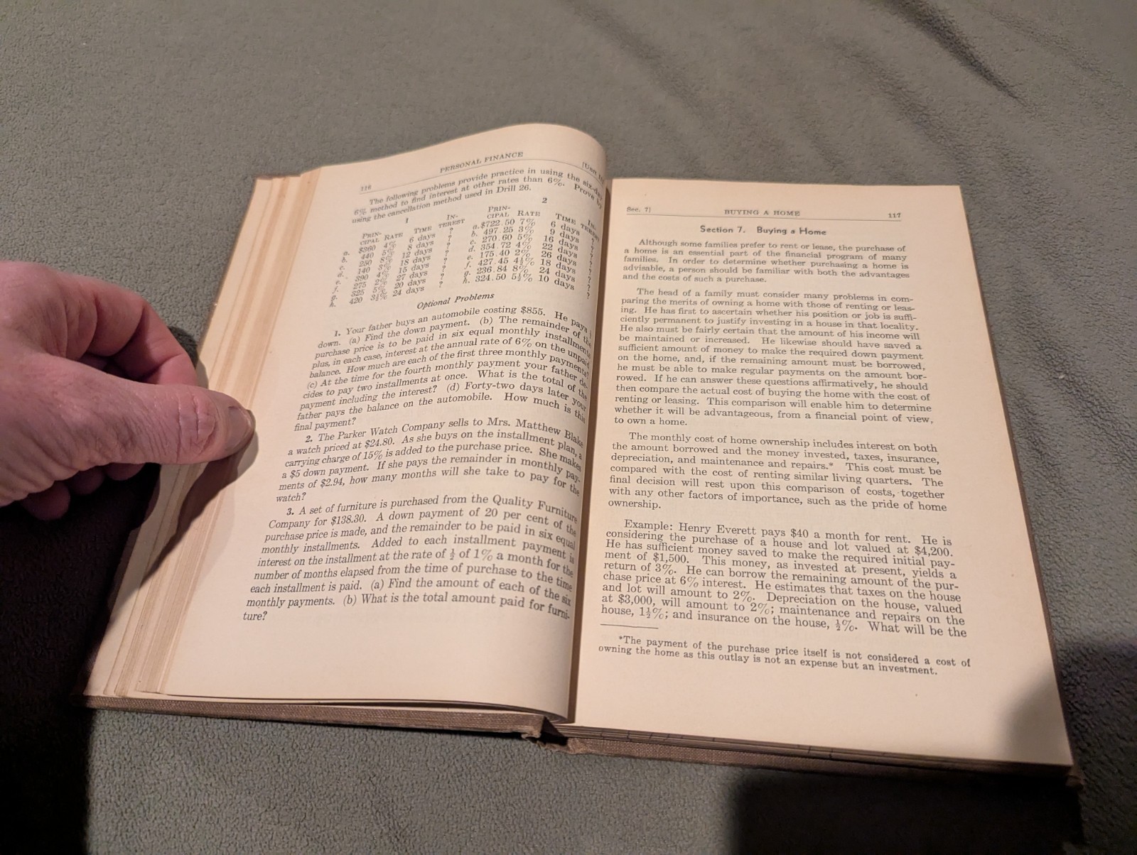 1940 Applied Business Arithmetic Curry & Rice School Textbook HC Fourth Edition