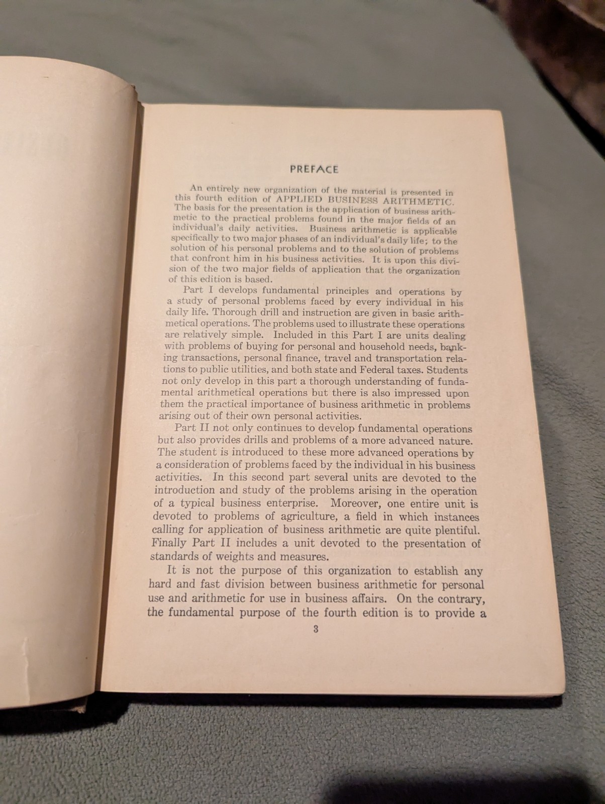 1940 Applied Business Arithmetic Curry & Rice School Textbook HC Fourth Edition