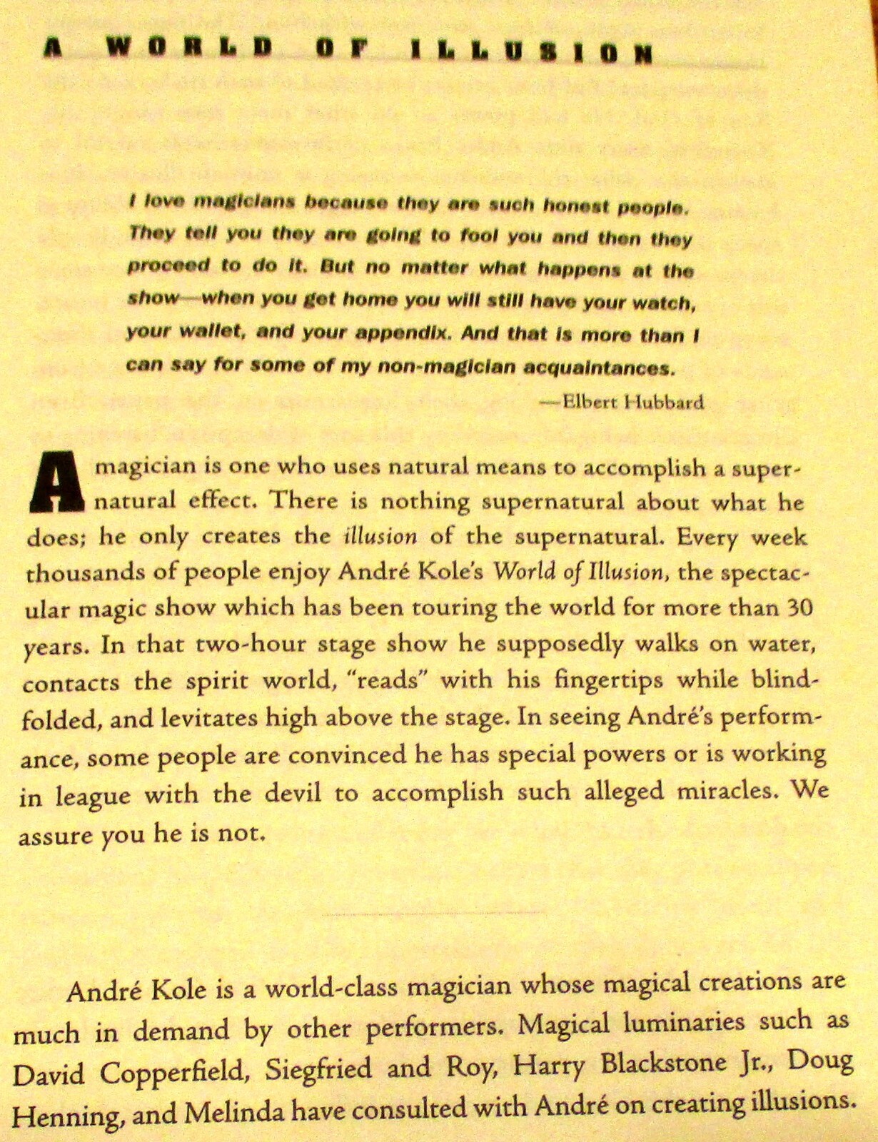 2002 Mind Games by Andre Kole SIGNED Softcover Book 286 Pages