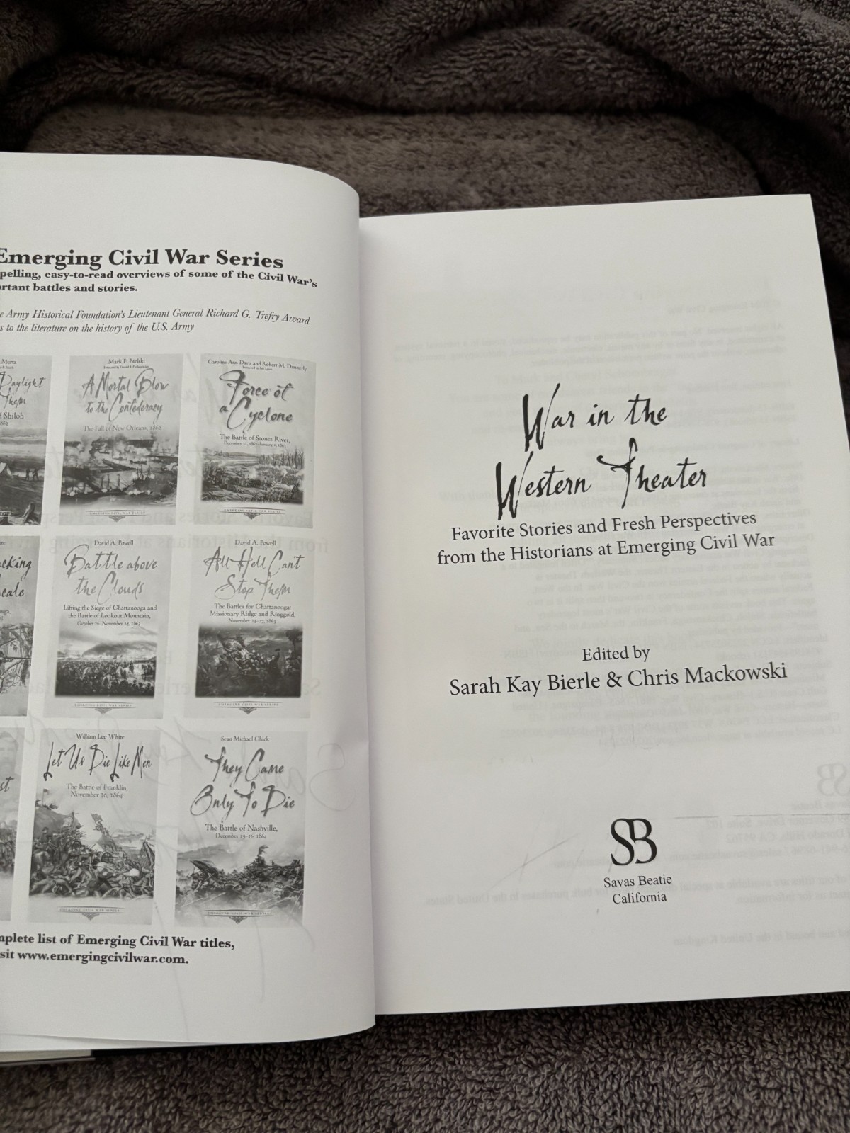 War in the Western Theater : Favorite Stories and Fresh Perspectives -SIGNED