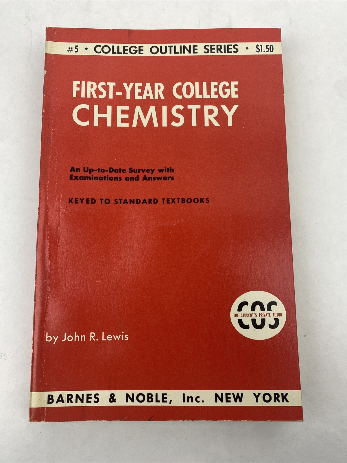 First Year College Chemistry College Outline Series Vintage Paperback no. 5 1955
