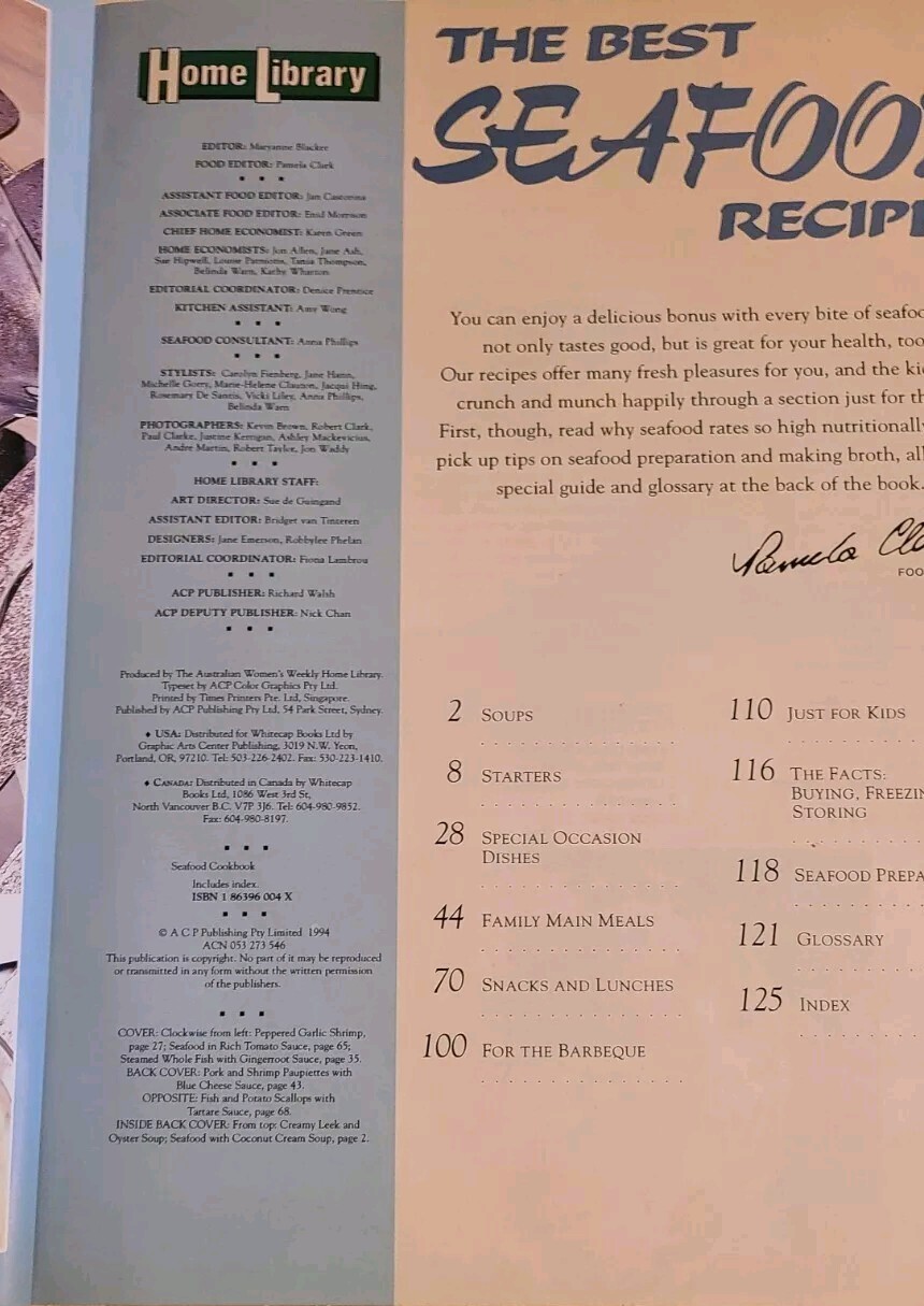 The Best Seafood Recipes Paperback 1994 Home Library VGC 127 Pages