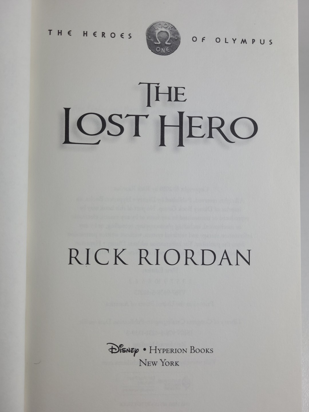 *SIGNED* The Lost Hero Rick Riordan First Edition Autographed No Dust Jacket