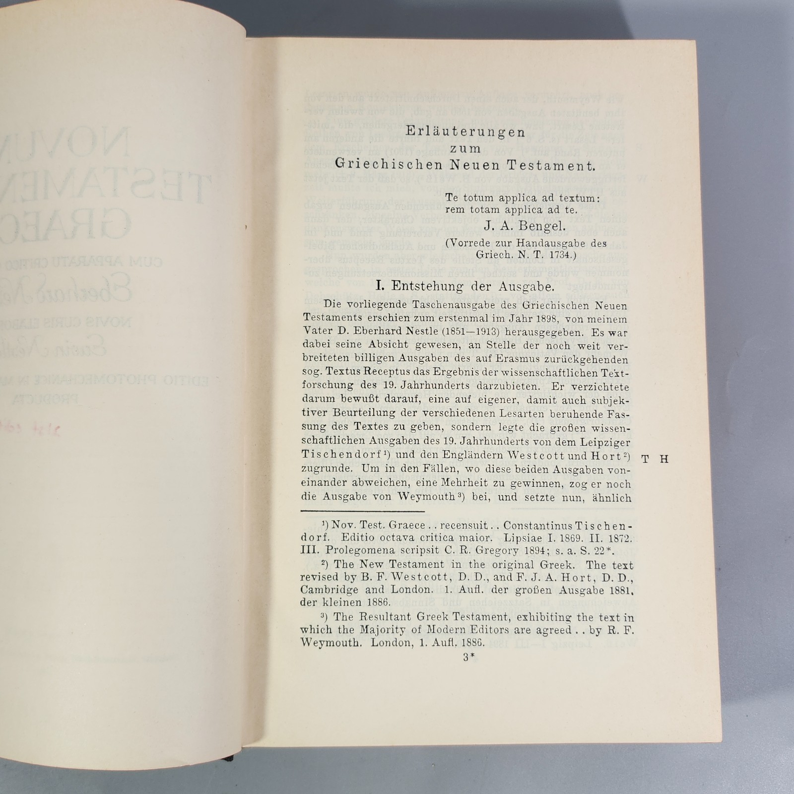 Novum Testamentum Graece New Testament Concordance in Greek 1953 Eberhard Nestle
