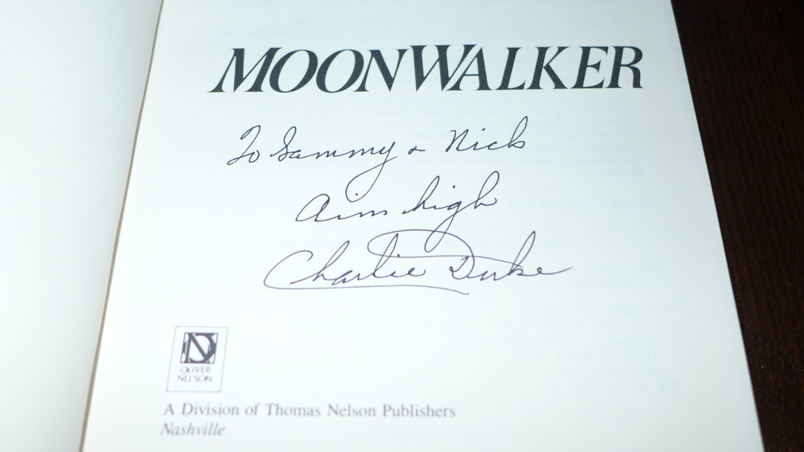Moonwalker by Charlie & Dotty Duke – Astronaut – Hardcover – Signed by Author