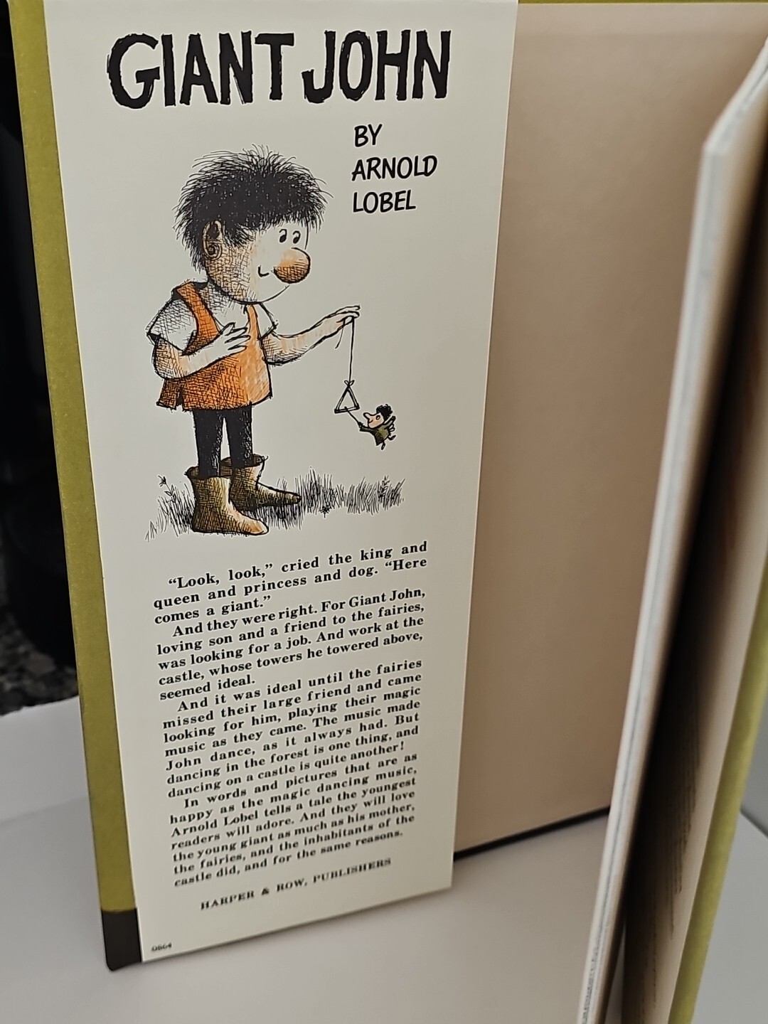 GIANT JOHN, ARNOLD LOBEL, HARPER & ROW, LIBRARY BINDING, DJ, 1964