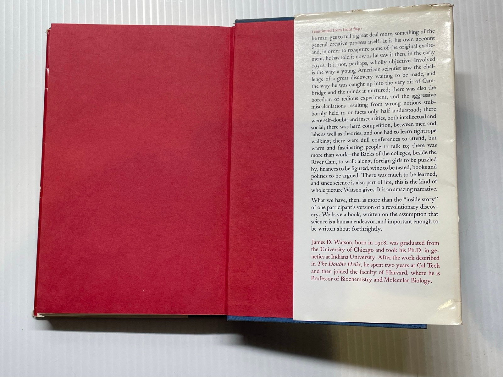 The Double Helix – James D. Watson – First Printing, Atheneum, 1968