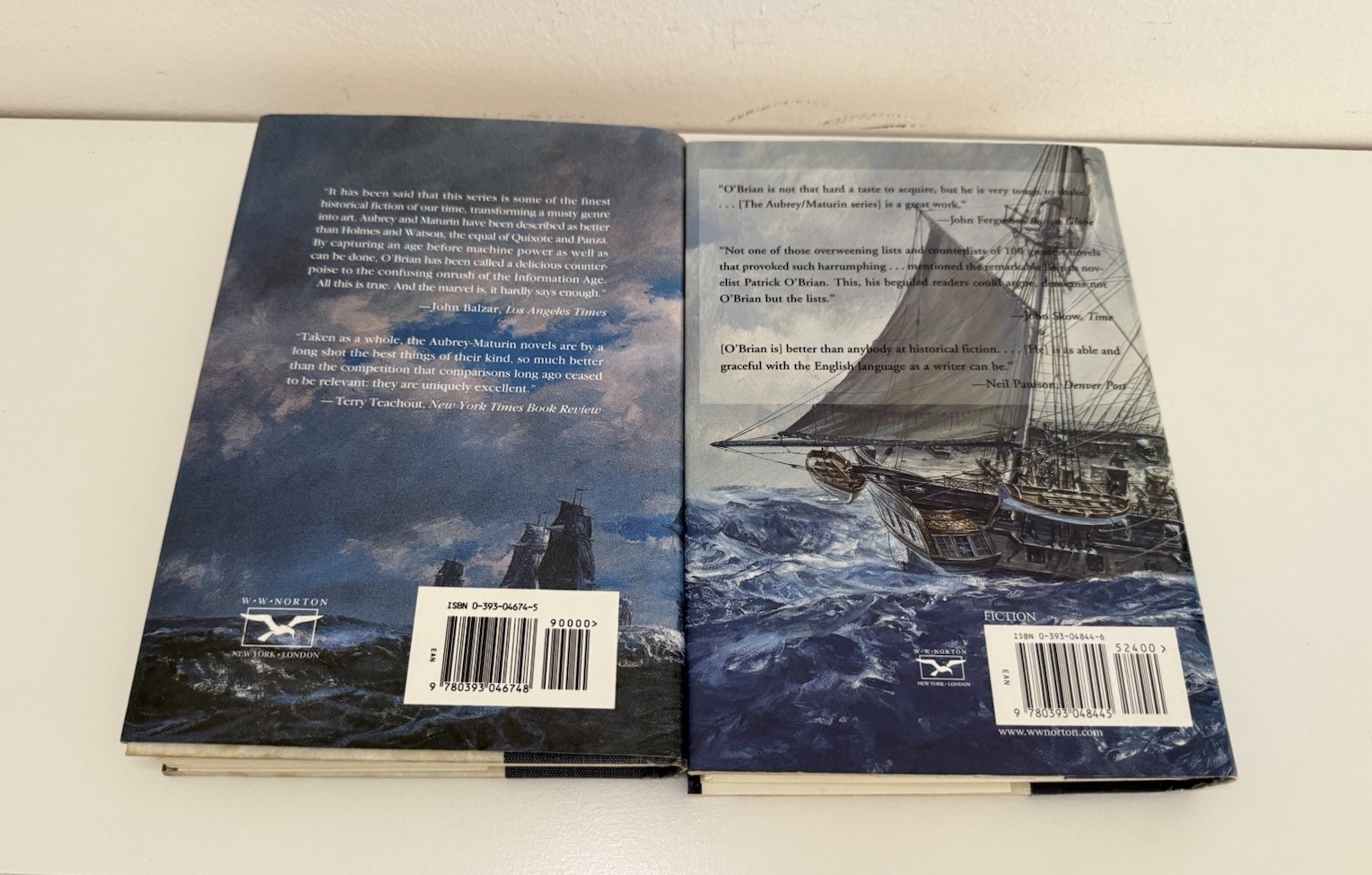 2 Patrick O’Brian Hardcover Books – 19 + 20 Hundred Days and Blue at the Mizzen