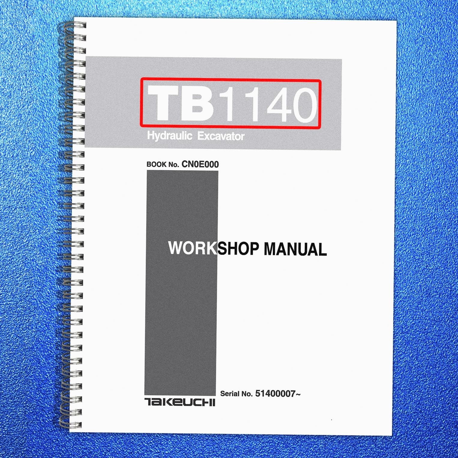 TAKEUCHI TB1140 Hydraulic Excavator Service Manual SN 51400007 Up, FOLDOUTS