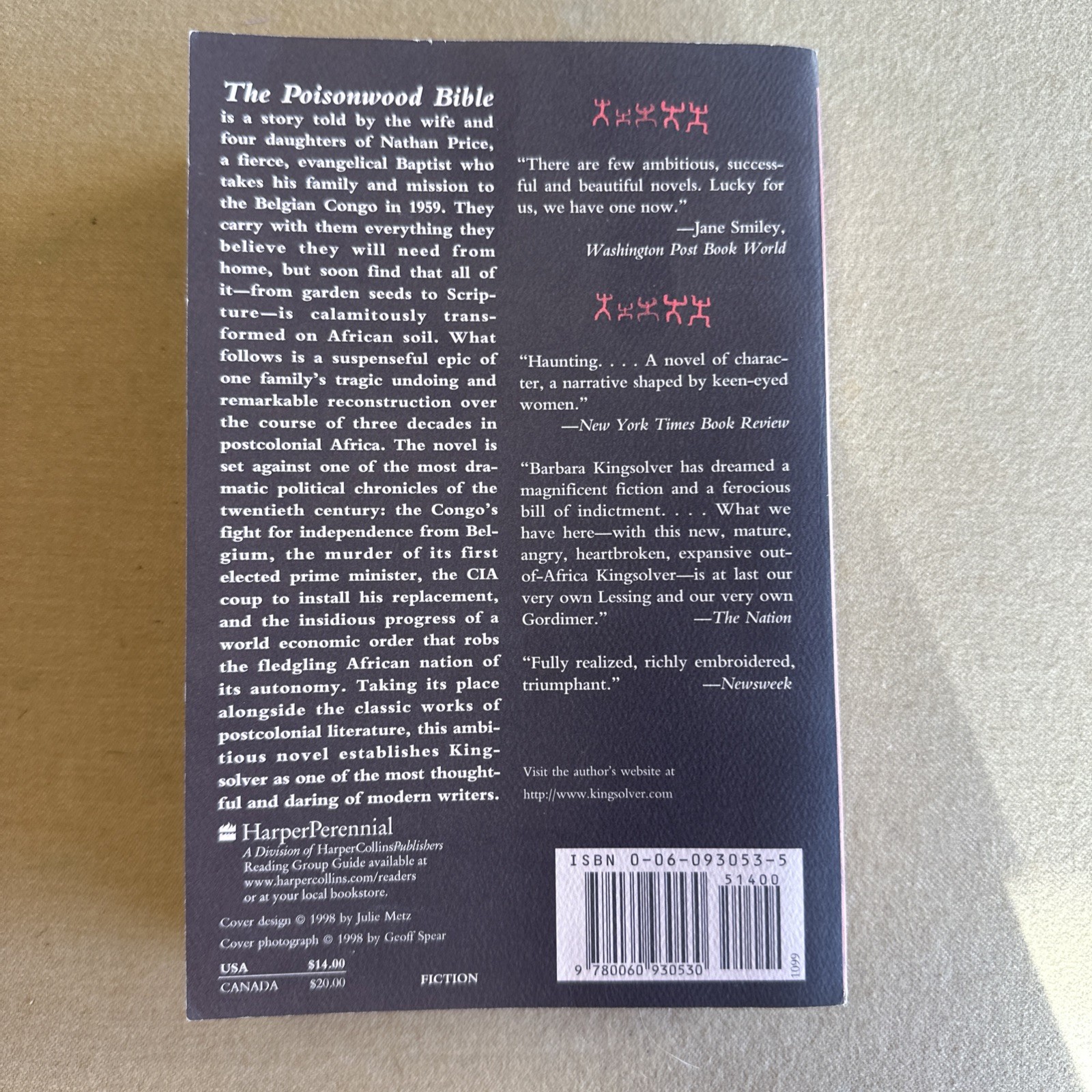 The Poisonwood Bible by Barbara Kingsolver – Paperback – Harper Perennial – Good