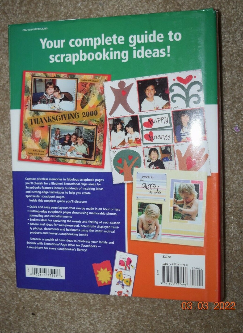 COMPLETE GUIDE, “PAGE IDEAS FOR SCRAPBOOKS,” 500 Page Layouts, 480 Pages (c)2004