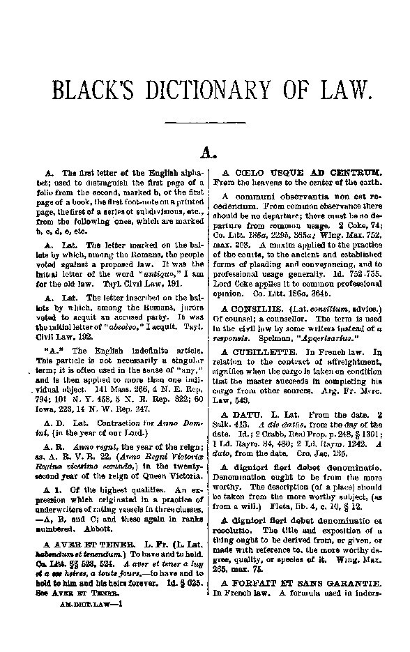 BLACKS LAW DICTIONARY-First 1ST Edition 1891-Legal Law Terms Book-Law School-CD