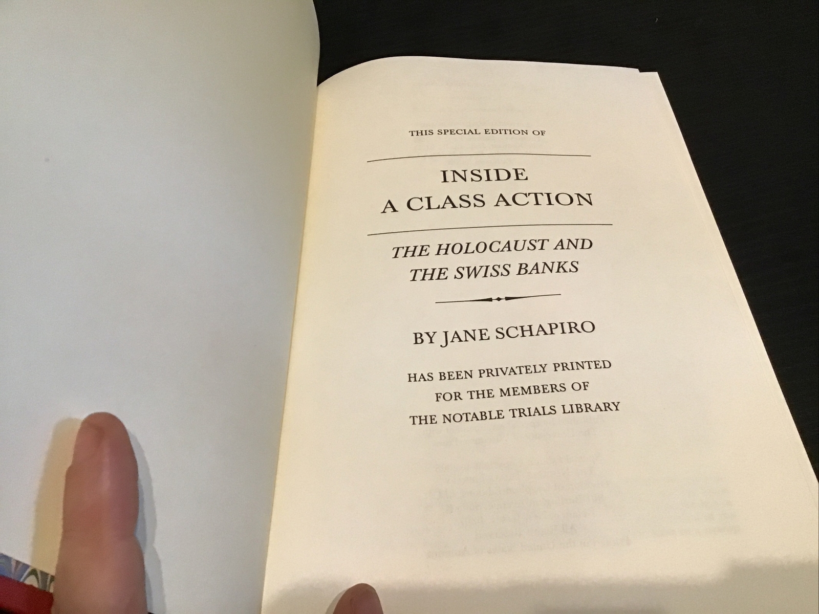 Inside a Class Action Schapiro Leather Book Notable Trials Library 2006 @d