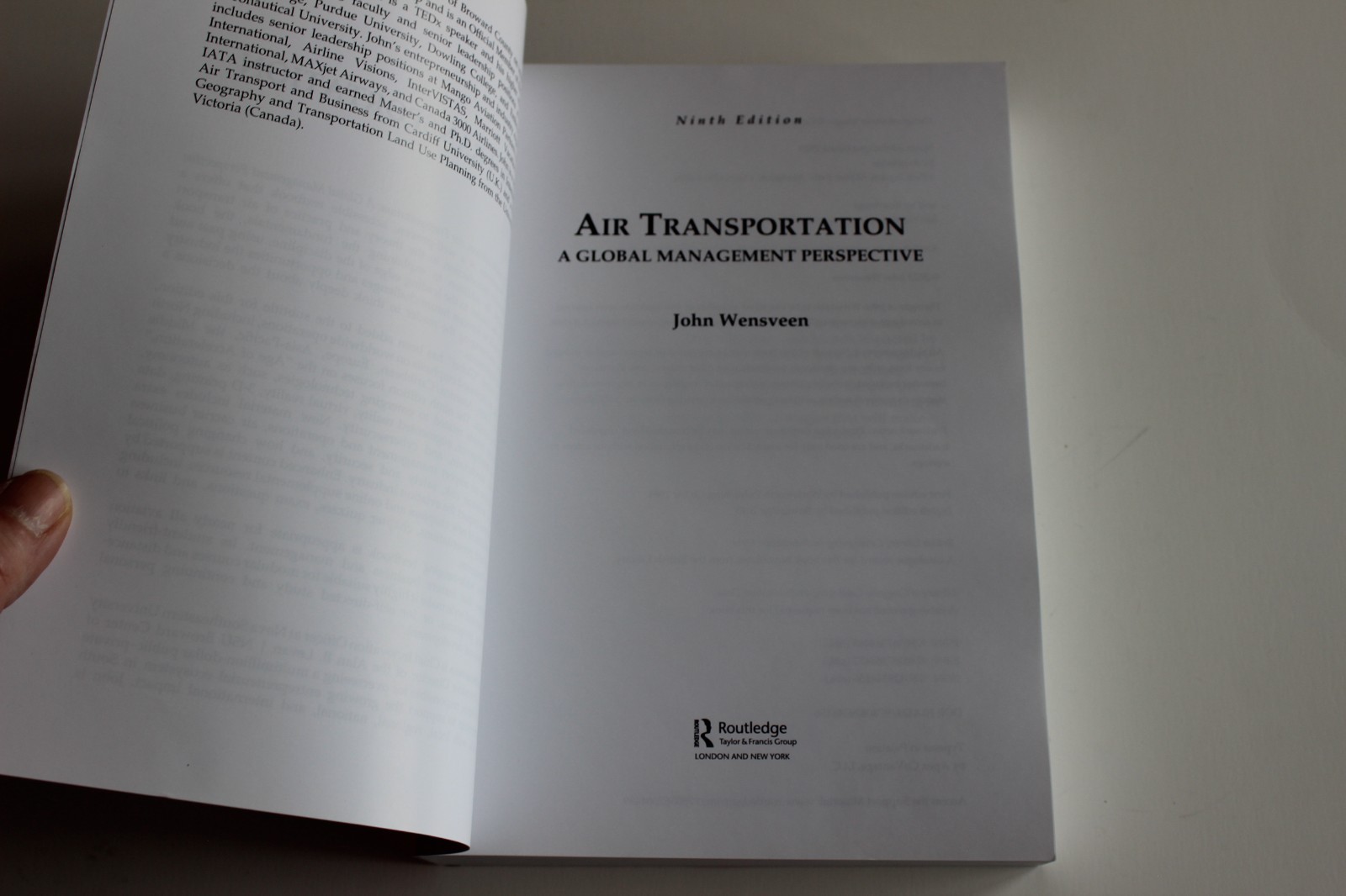 Air Transportation A Global Management Perspective 9th Ed John Wensveen PB 2023