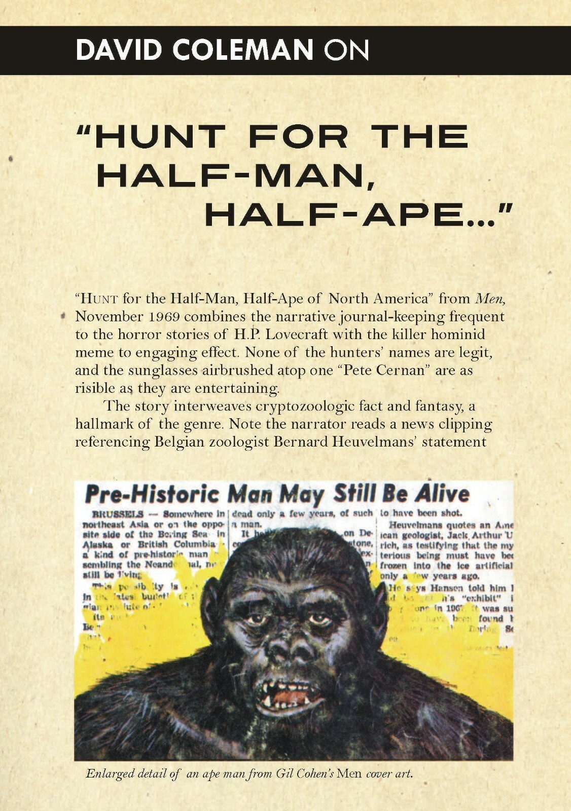 CRYPTOZOOLOGY ANTHOLOGY: classic monster stories & art, BIGFOOT, etc. Paperback