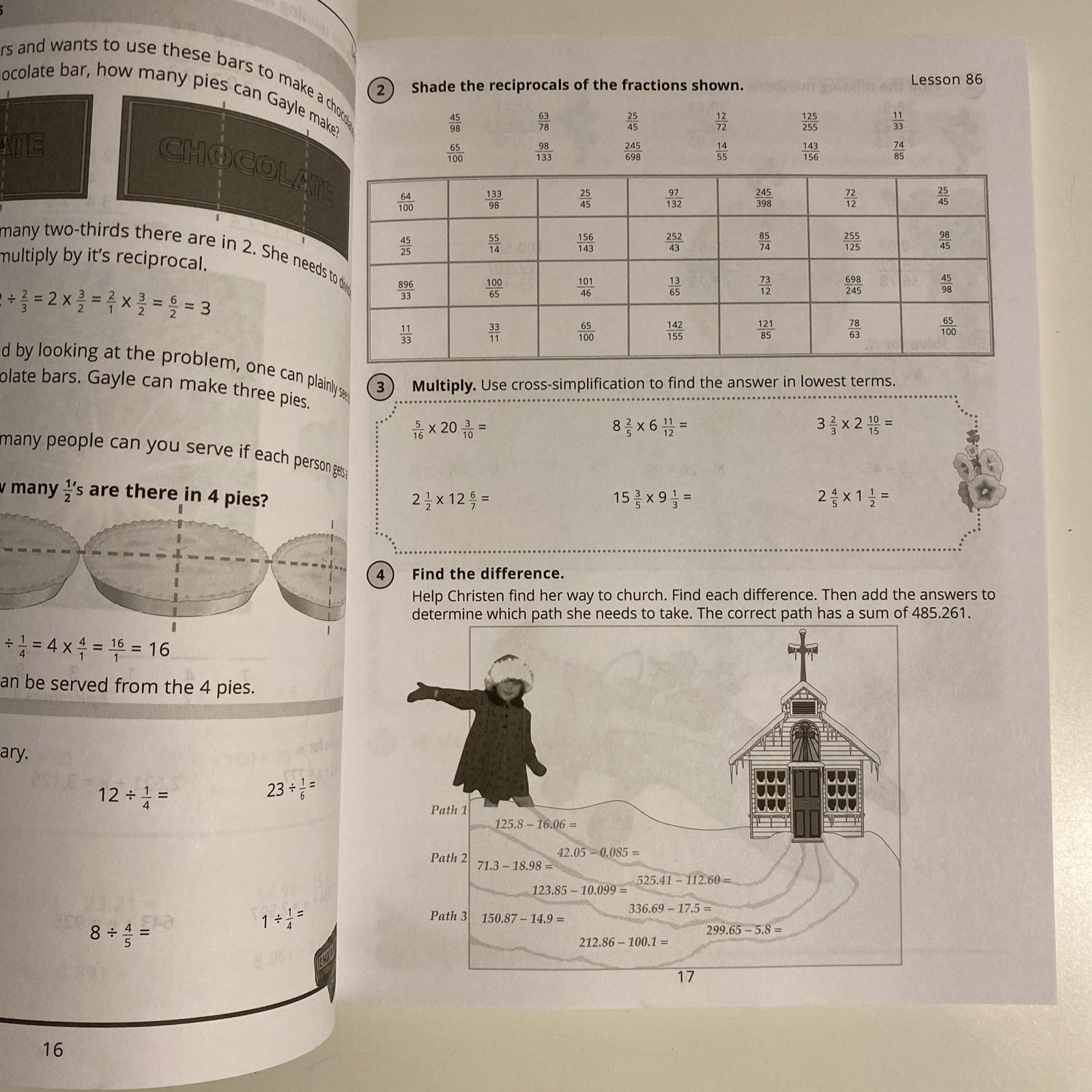 Horizons Math 6, Grade 6: Student Workbook, Book 2 – Clean Pages, Like New