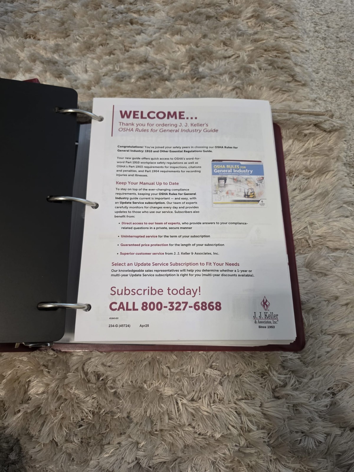 OSHA Rules for General Industry 1910 Ring Binder J. J. Keller 2025