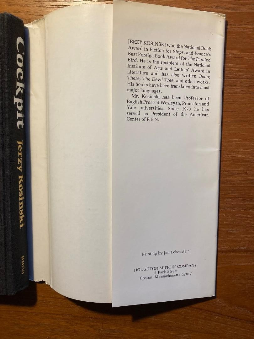 Cockpit by Jerzy Kosinski (First Edition, 1975, Hardcover)