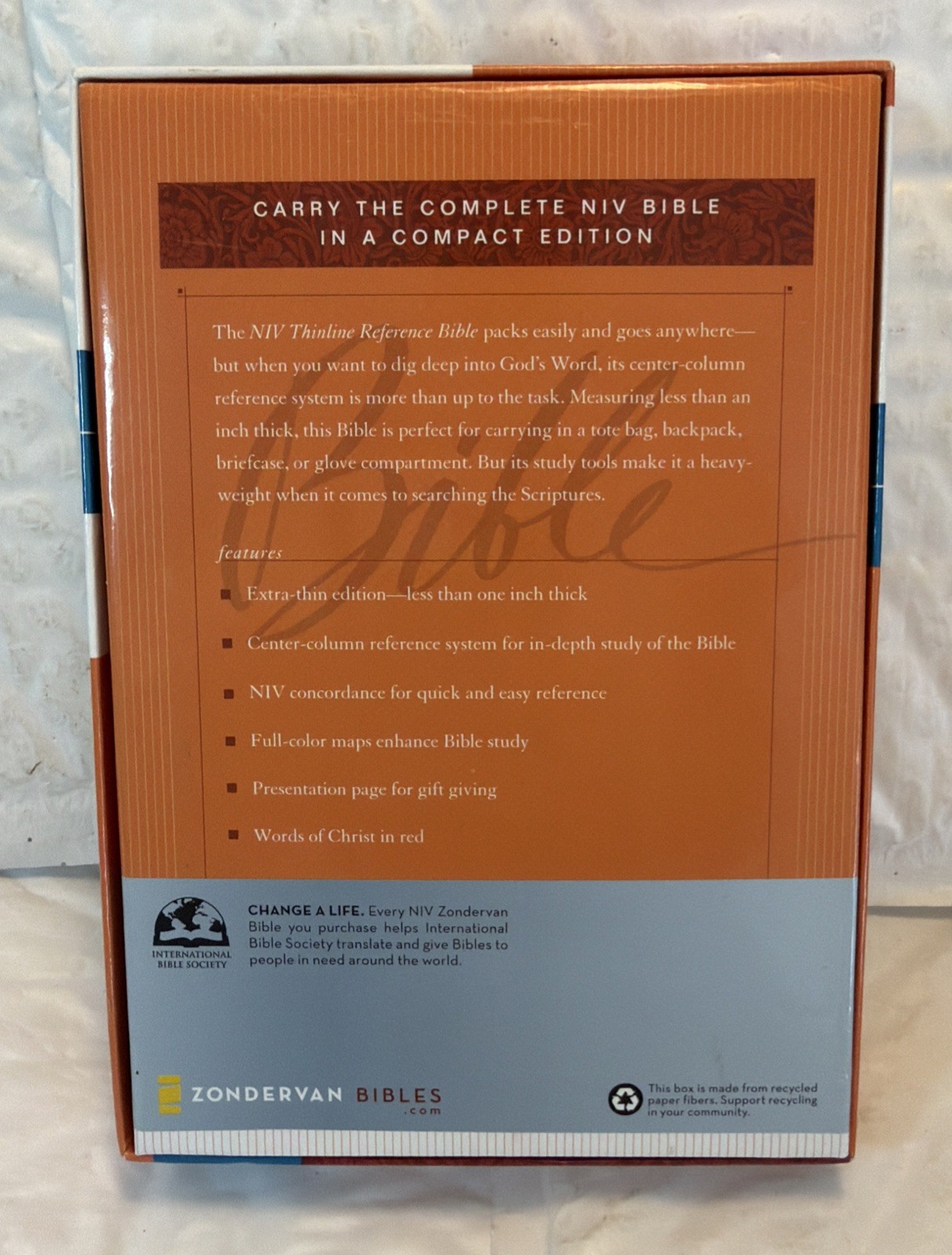NIV 1984 Compact Thinline Reference Bible *6.3pt* Burgundy/Tan LS *NEW!!