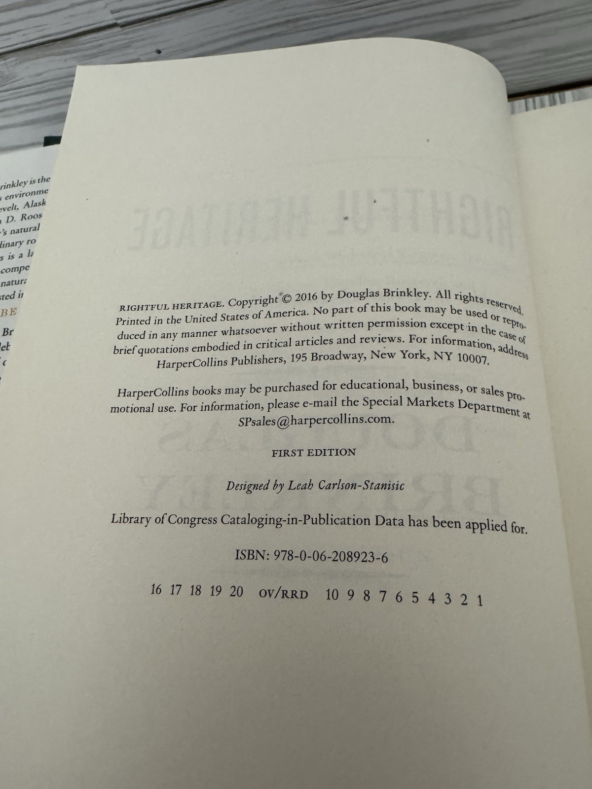 RIGHTFUL HERITAGE First Edition 1st Printing Douglas Brinkley HC DJ 2016