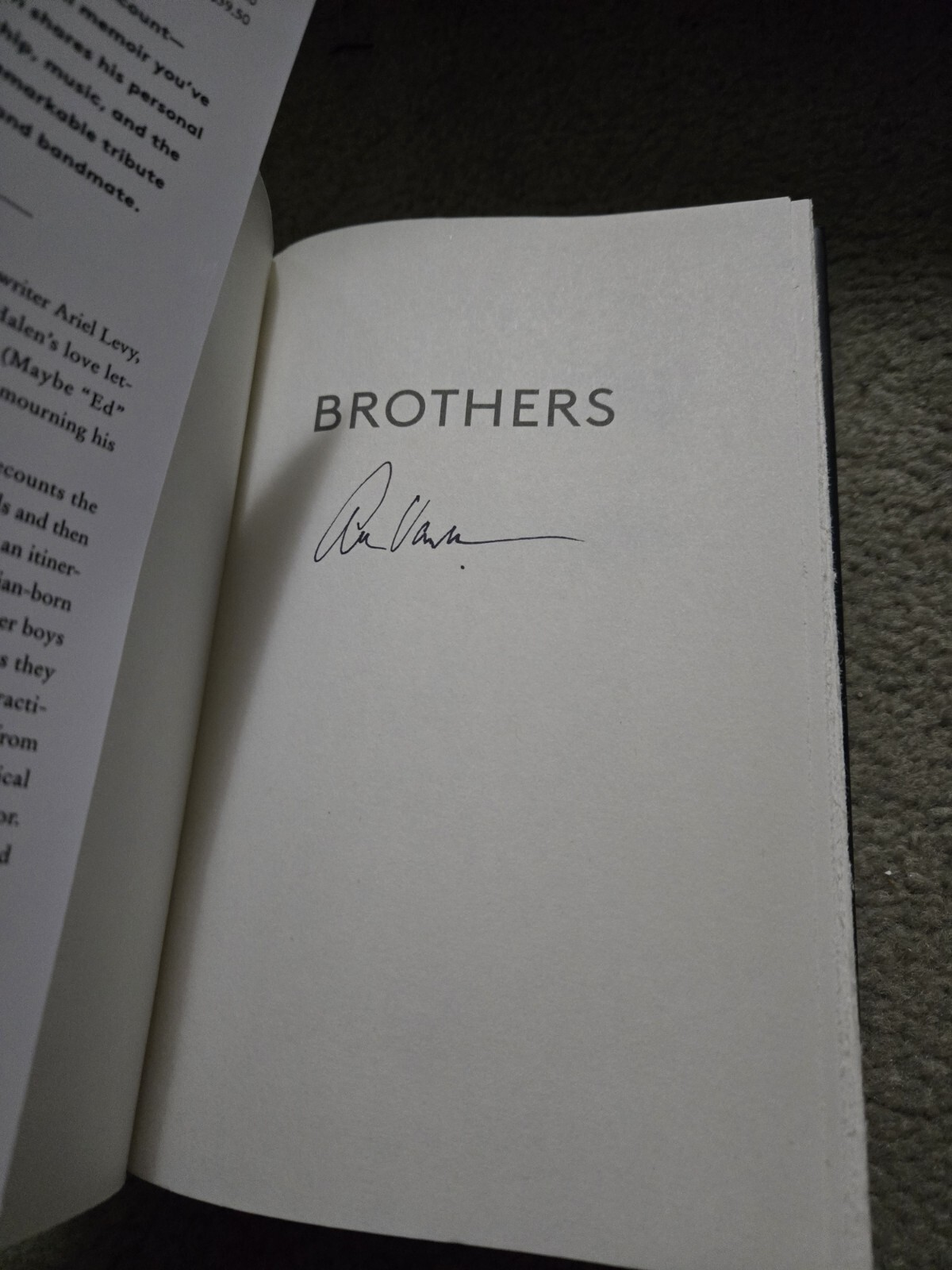 Alex Van Halen Brothers Signed First Edition Hardcover Book New In Hand