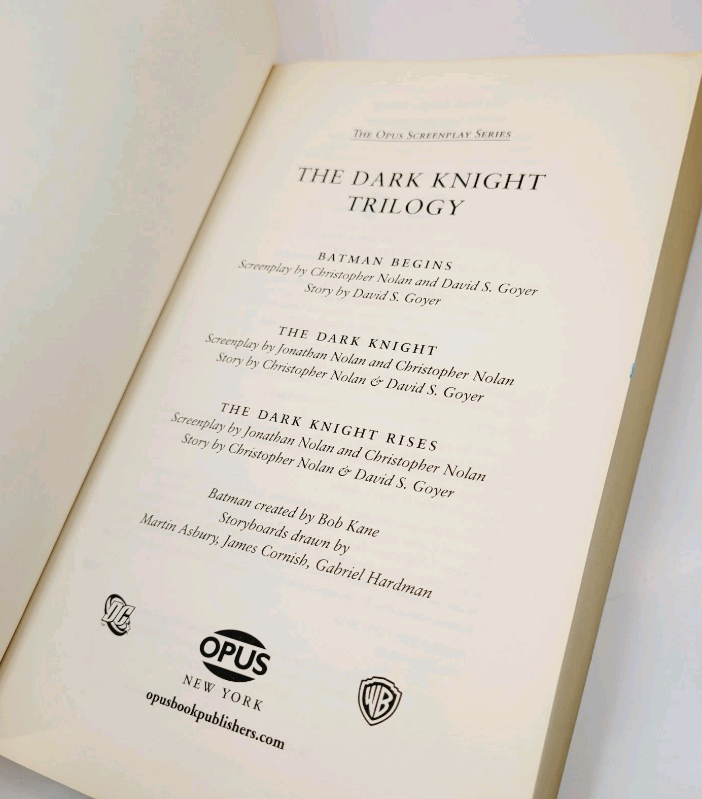 The Dark Knight Trilogy: The Complete Screenplays with Selected Storyboards. GDC
