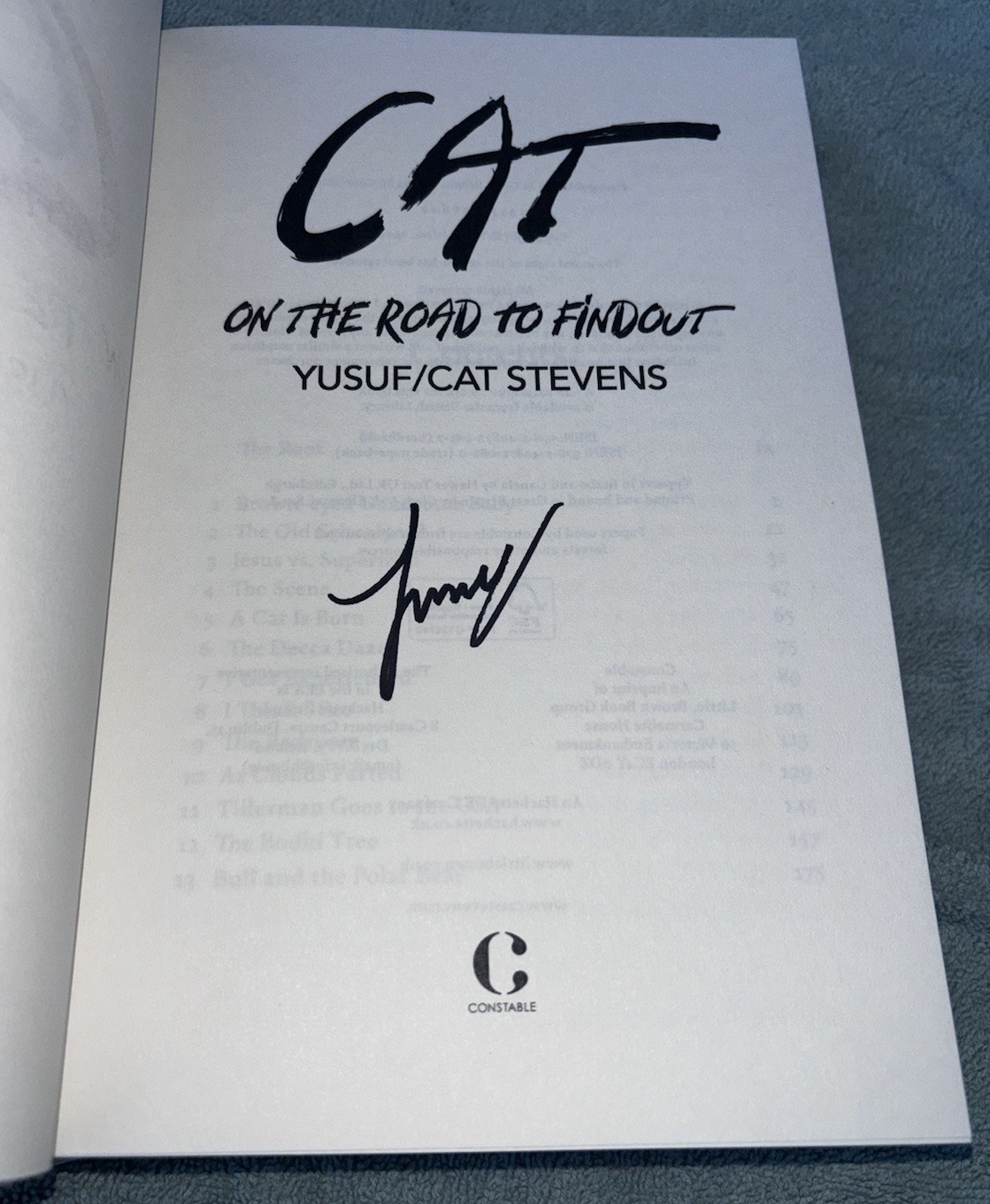 Cat Stevens Signed Book Yusuf On The Road To Findout