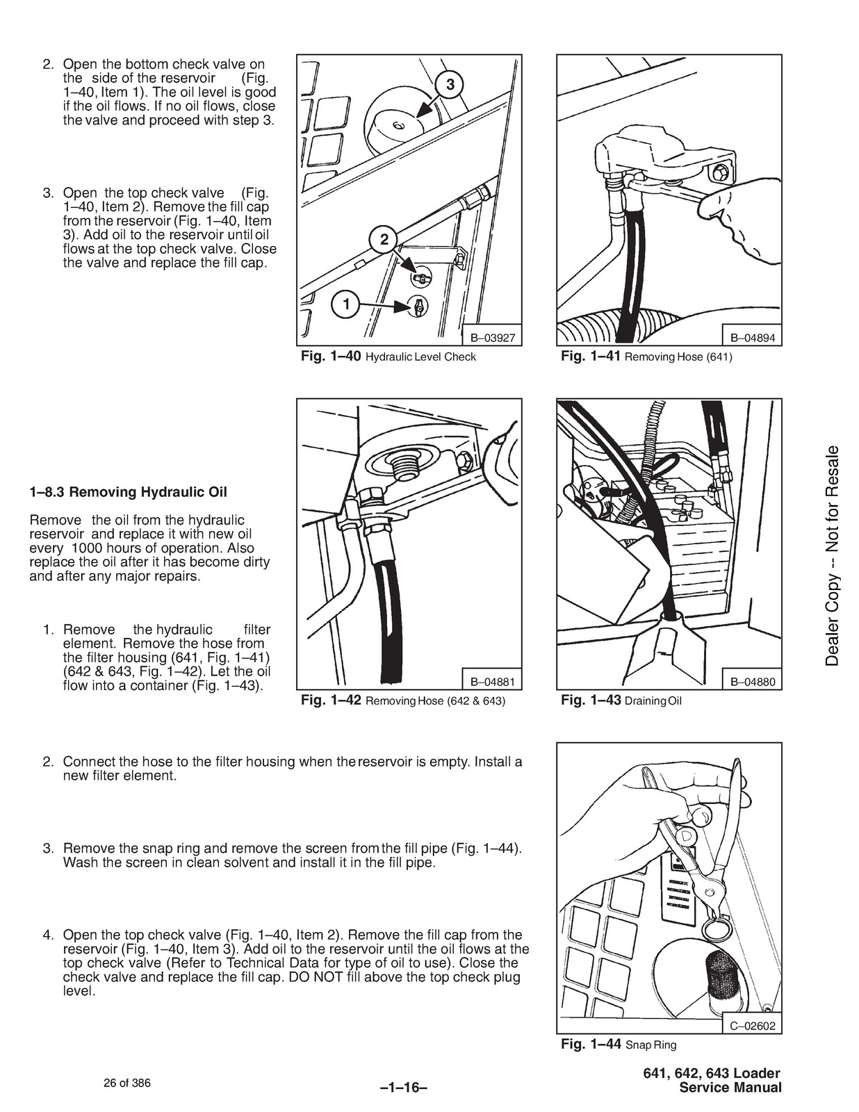BOBCAT 641 642 643 H Series Skid Steer Loader Service Manual 1996, FOLDOUTS