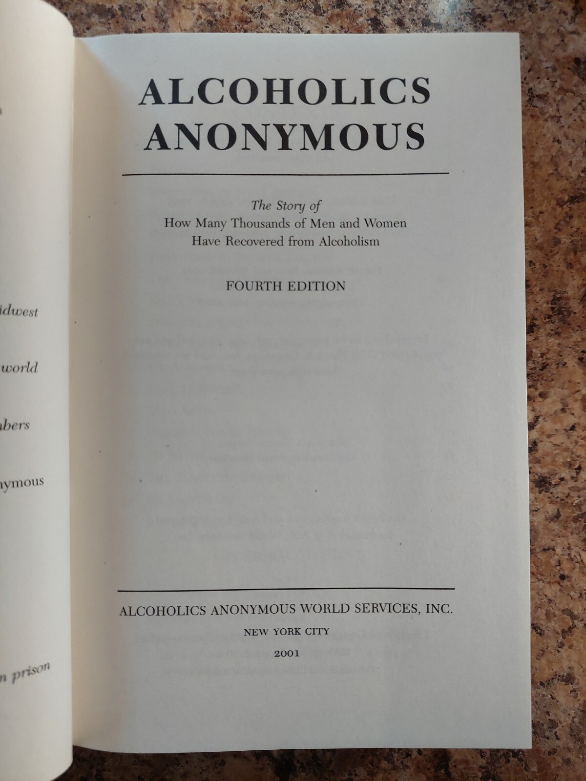 Alcoholics Anonymous 4th Edition 38th Printing 2017 HC / DJ