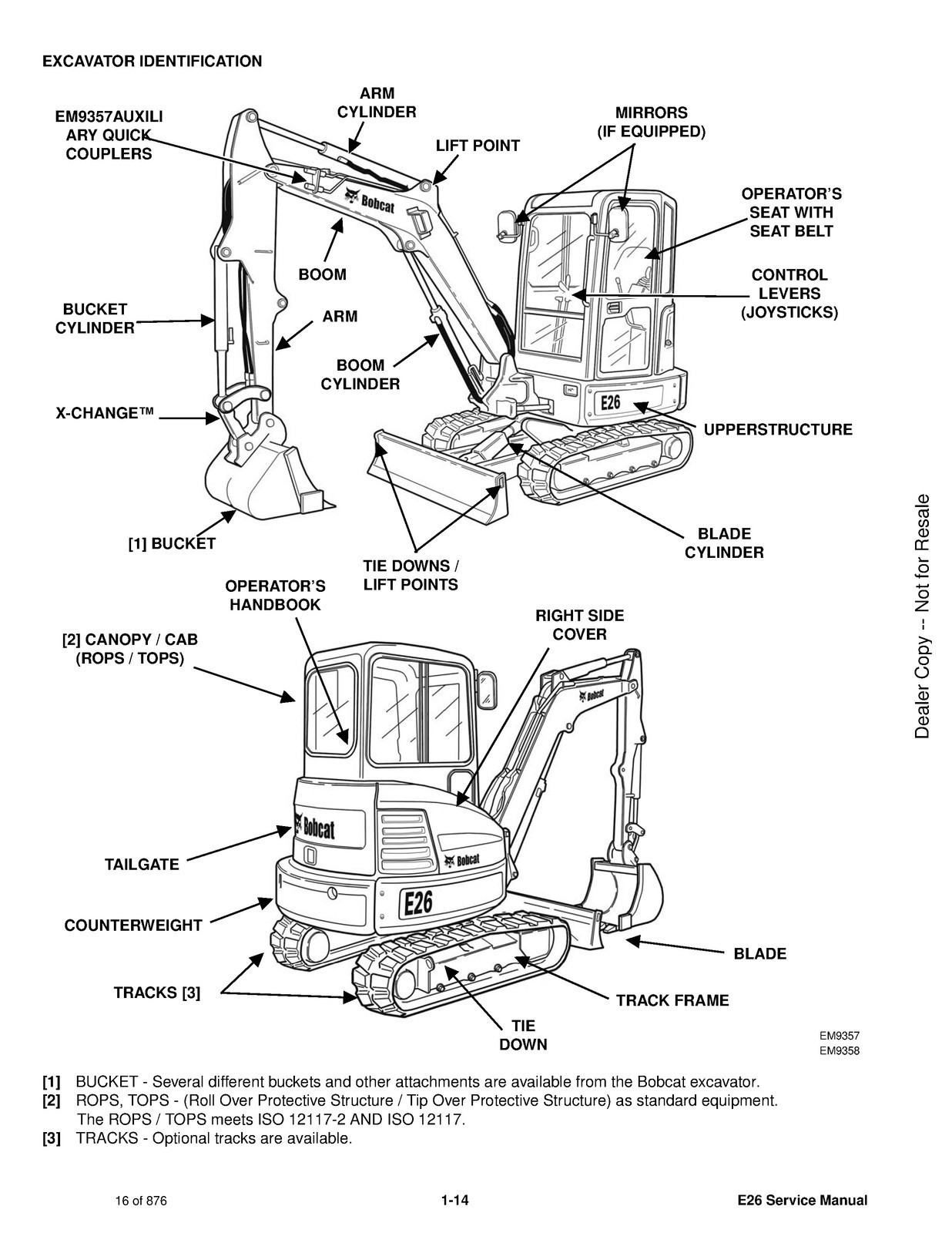 BOBCAT E26 Compact Excavator Service Manual SN ACRA11001 Up, FOLDOUTS