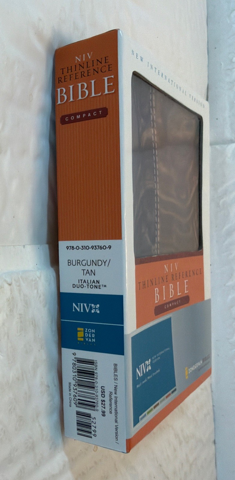 NIV 1984 Compact Thinline Reference Bible *6.3pt* Burgundy/Tan LS *NEW!!