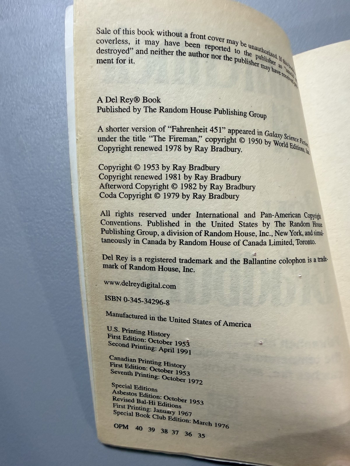 Fahrenheit 451 by Ray Bradbury – 50th Anniversary Edition