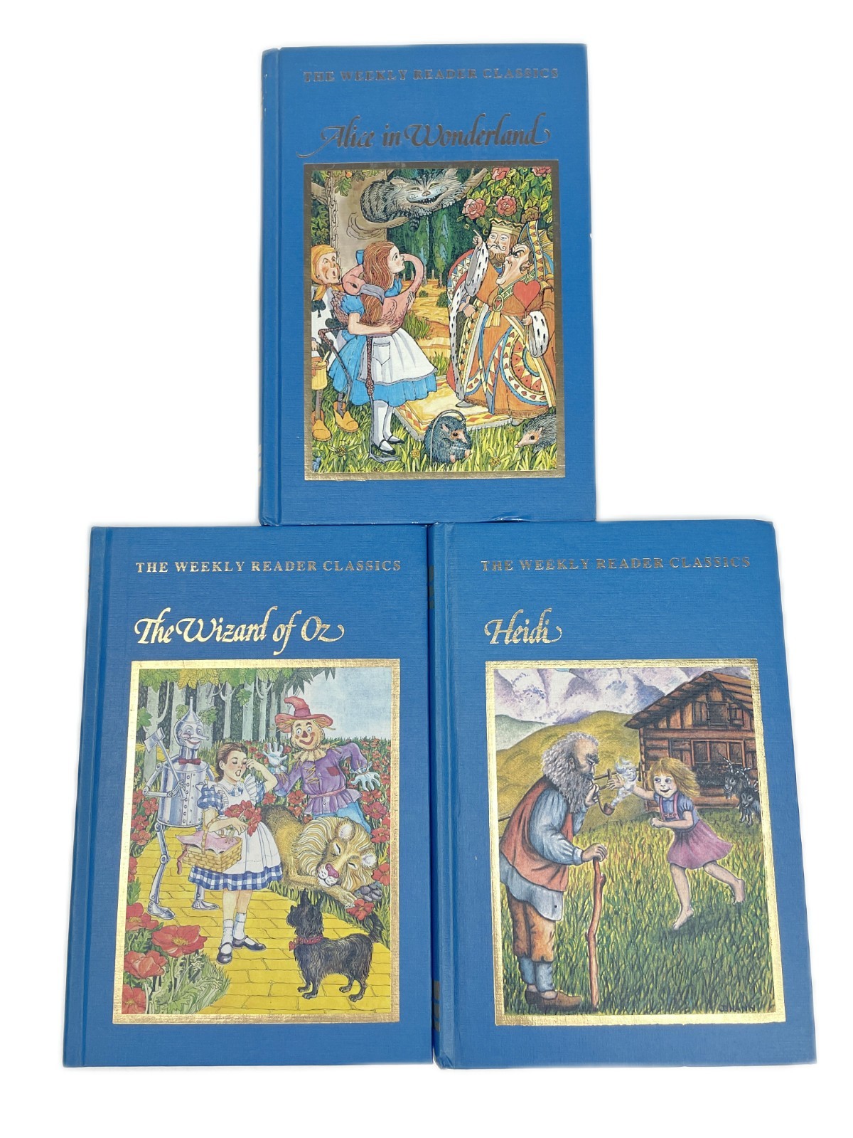 3 Weekly Reader Classics Hardback Book Heidi Alice Wonderland Wizard Oz 1983