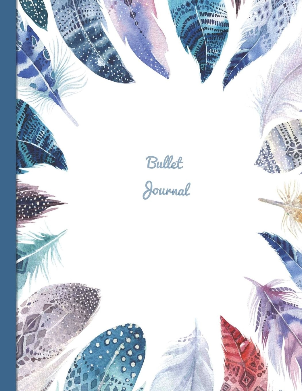 Bullet Journal: Feathers Frame Theme 8.5″x 11″ Dot Grid 150 pages Paperback …