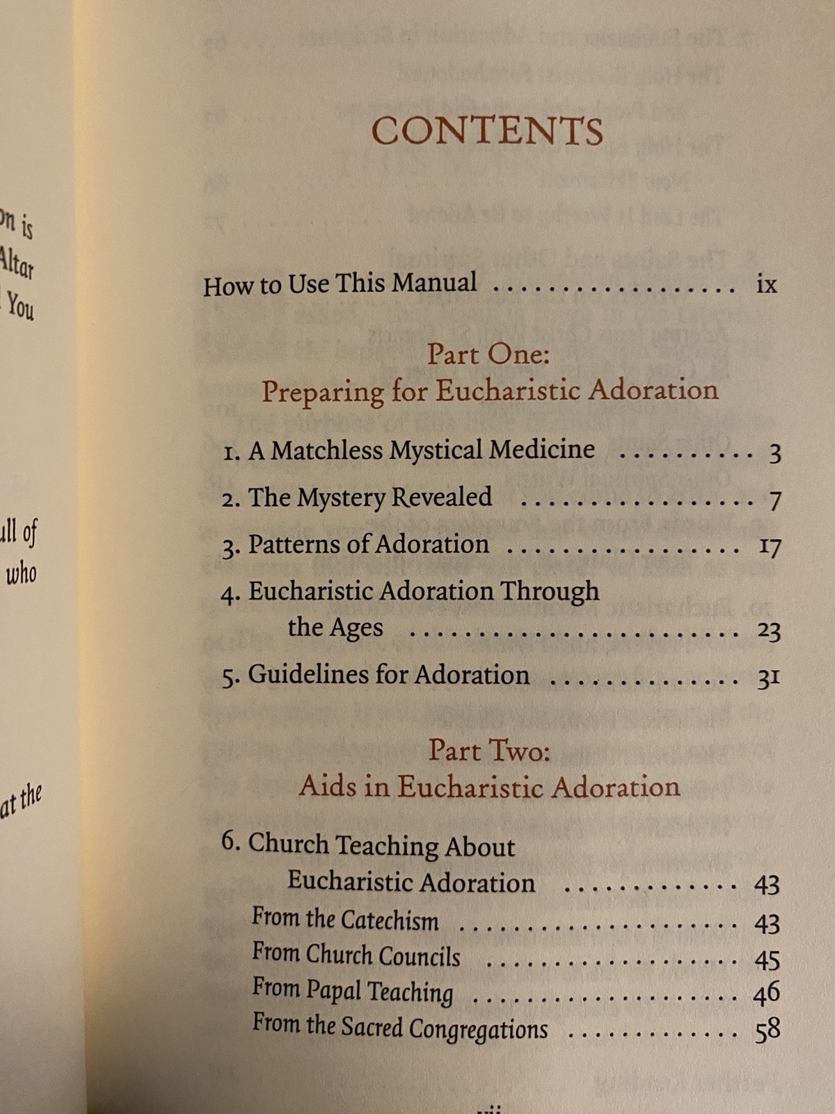 Manual for Eucharistic Adoration by The Poor Clares of Perpetual Adoration