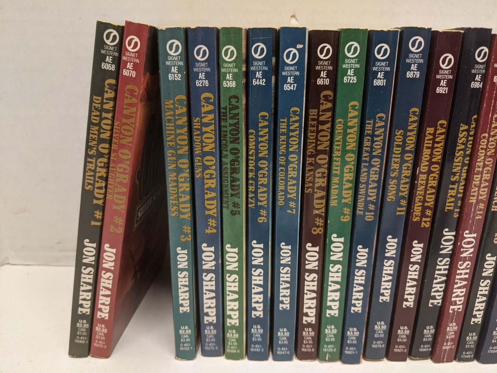Lot Canyon O’Grady Series Books 1-19, 21-24 Western Paperbacks by Jon Sharpe