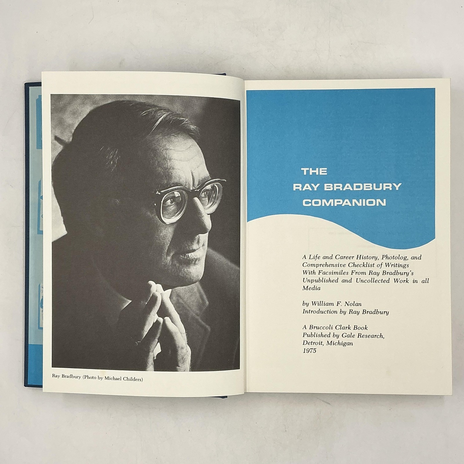 Vintage The Ray Bradbury Companion William F. Nolan Gale Blue HC Slipcase USA